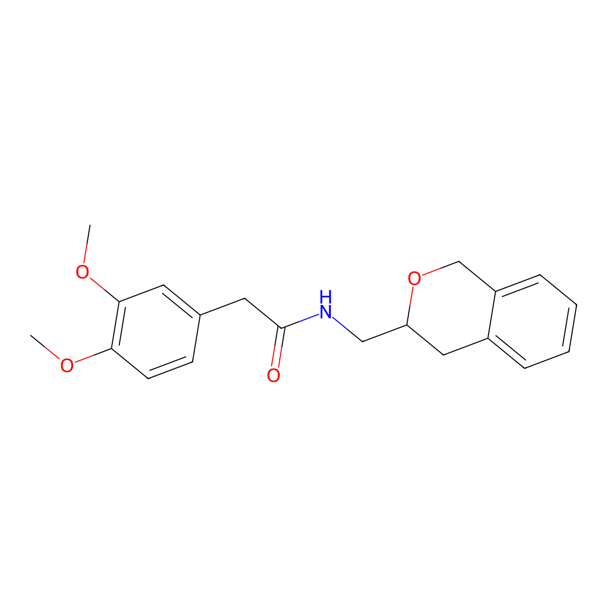 2-(3,4-dimethoxyphenyl)-N-(isochroman-3-ylmethyl)acetamide molecular structure, CAS 2034447-39-5