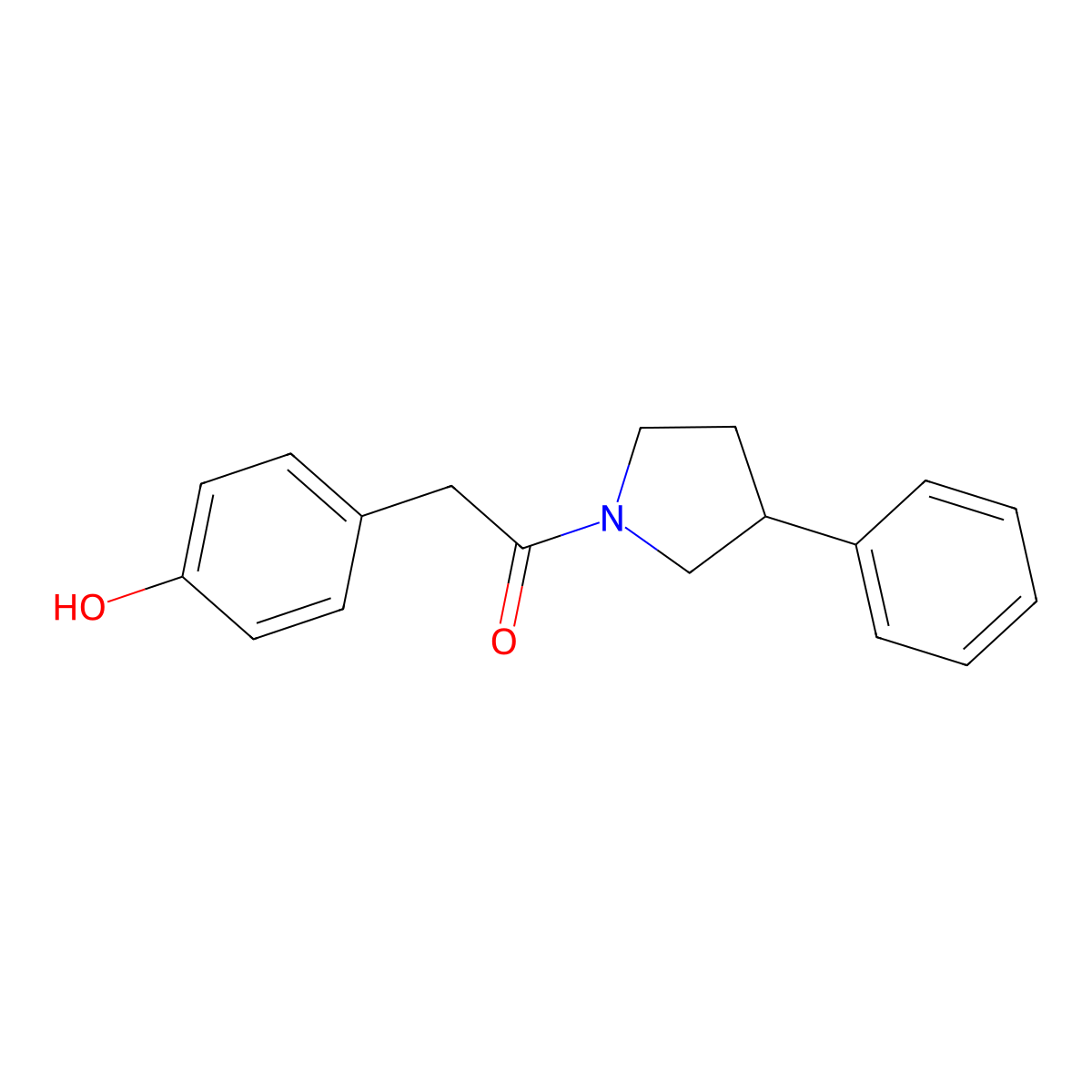 2-(4-Hydroxyphenyl)-1-(3-phenylpyrrolidin-1-yl)ethanone molecular structure, CAS 2034447-40-8