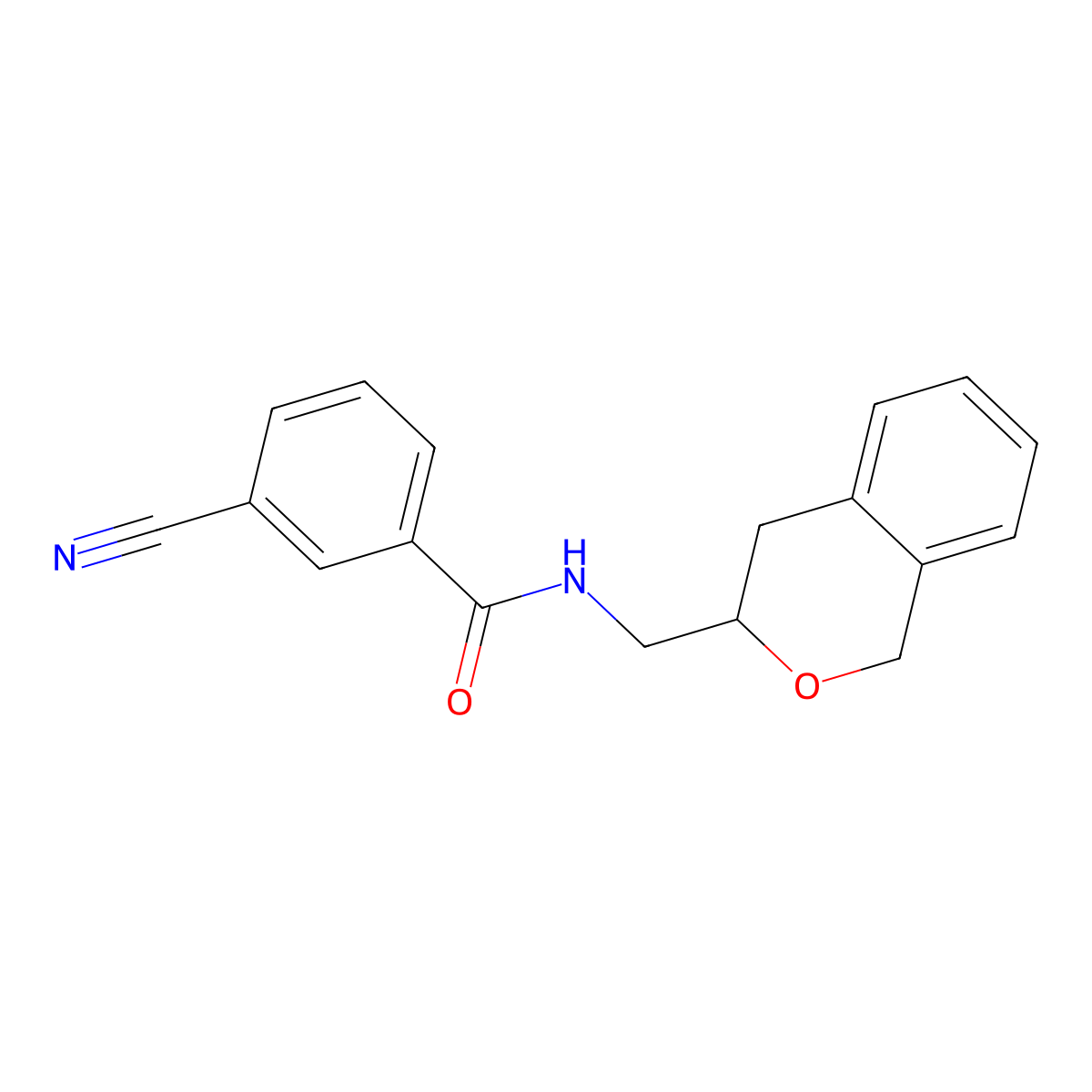 3-cyano-N-(isochroman-3-ylmethyl)benzamide molecular structure, CAS 2034447-53-3