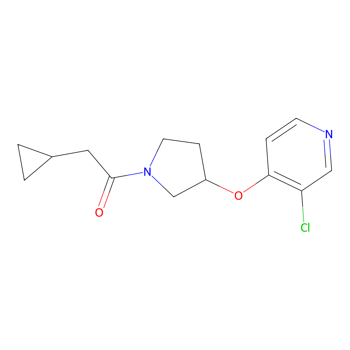 1-(3-((3-Chloropyridin-4-yl)oxy)pyrrolidin-1-yl)-2-cyclopropylethanone molecular structure, CAS 2034447-65-7