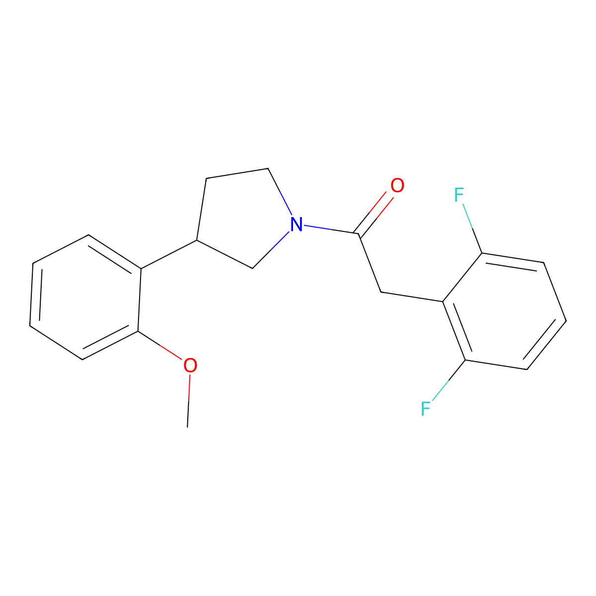2-(2,6-Difluorophenyl)-1-[3-(2-methoxyphenyl)pyrrolidin-1-yl]ethan-1-one molecular structure, CAS 2034447-68-0