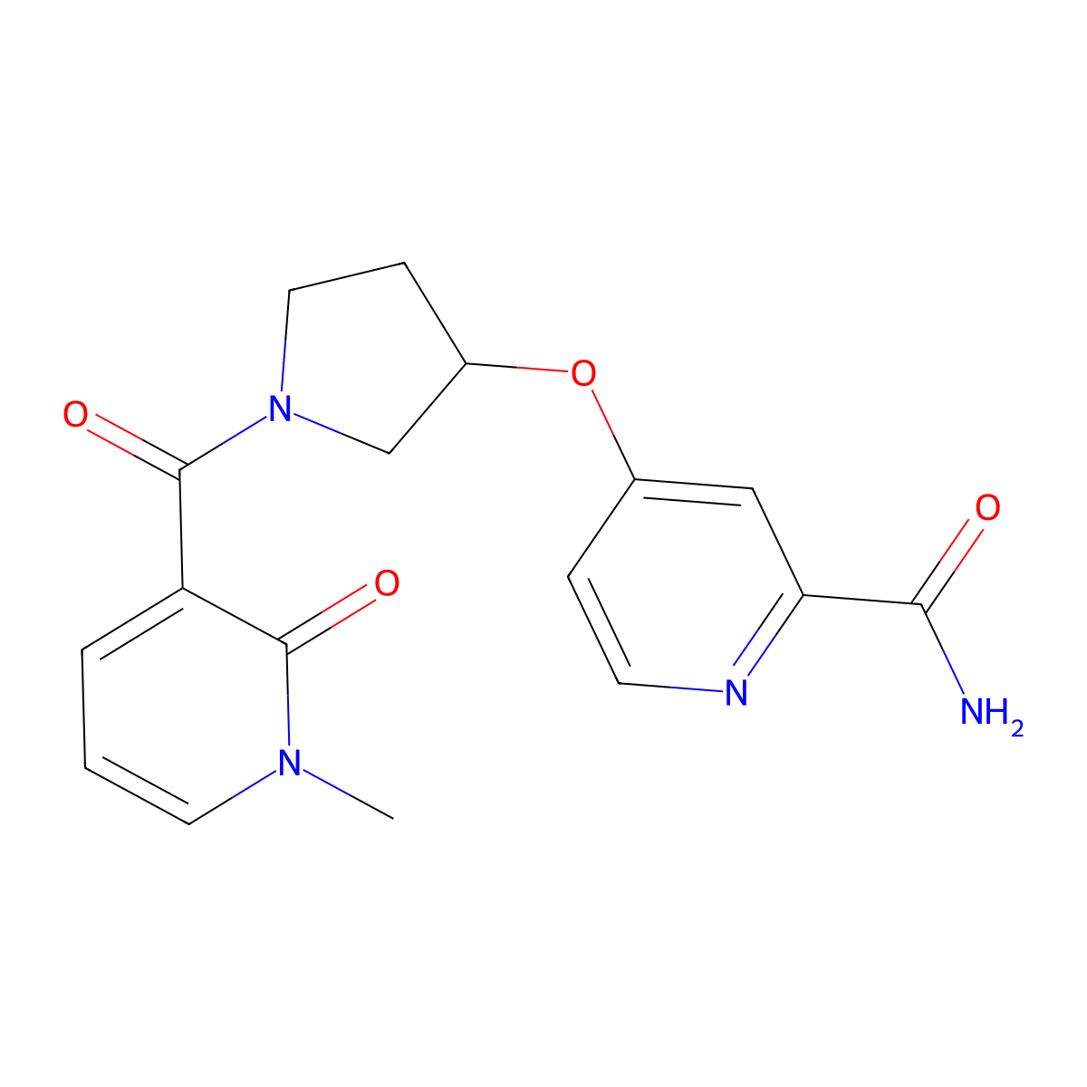 4-((1-(1-Methyl-2-oxo-1,2-dihydropyridine-3-carbonyl)pyrrolidin-3-yl)oxy)picolinamide molecular structure, CAS 2034448-00-3