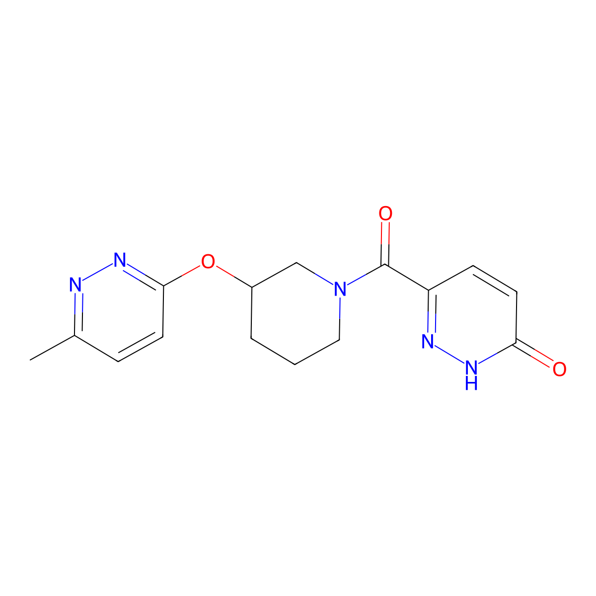 6-(3-((6-methylpyridazin-3-yl)oxy)piperidine-1-carbonyl)pyridazin-3(2H)-one molecular structure, CAS 2034448-24-1