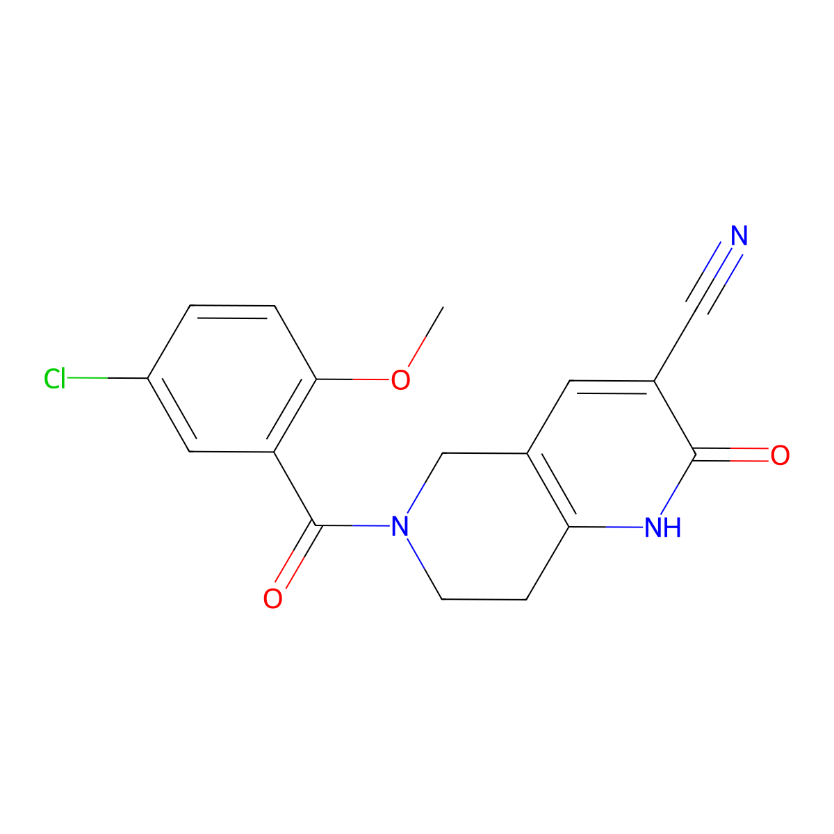6-(5-Chloro-2-methoxybenzoyl)-2-oxo-1,2,5,6,7,8-hexahydro-1,6-naphthyridine-3-carbonitrile molecular structure, CAS 2034448-25-2