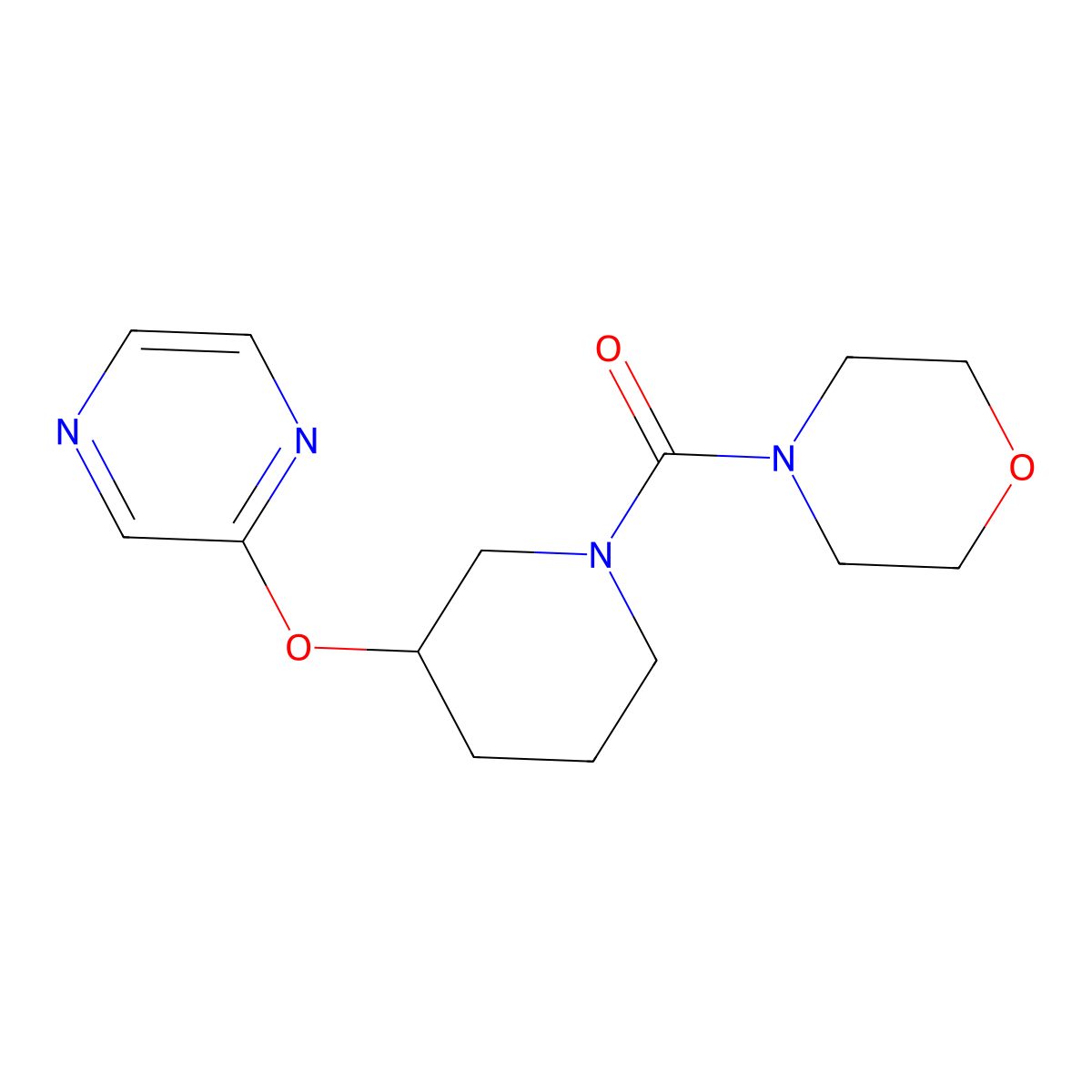 Morpholino(3-(pyrazin-2-yloxy)piperidin-1-yl)methanone molecular structure, CAS 2034448-35-4
