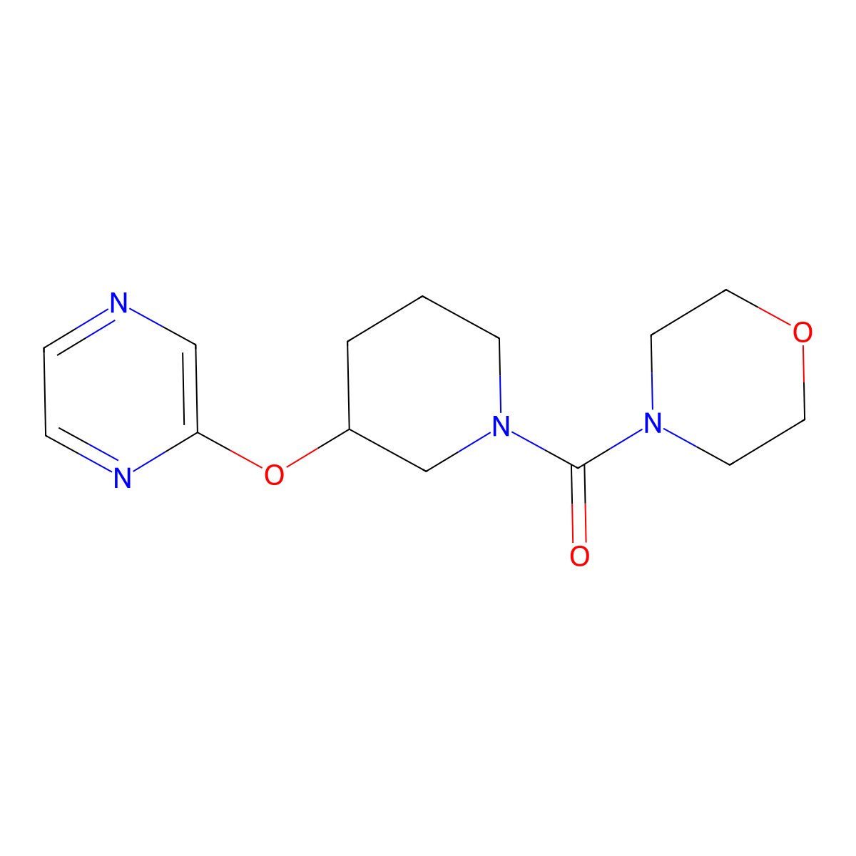 Morpholino(3-(pyrazin-2-yloxy)piperidin-1-yl)methanone molecular structure, CAS 2034448-35-4