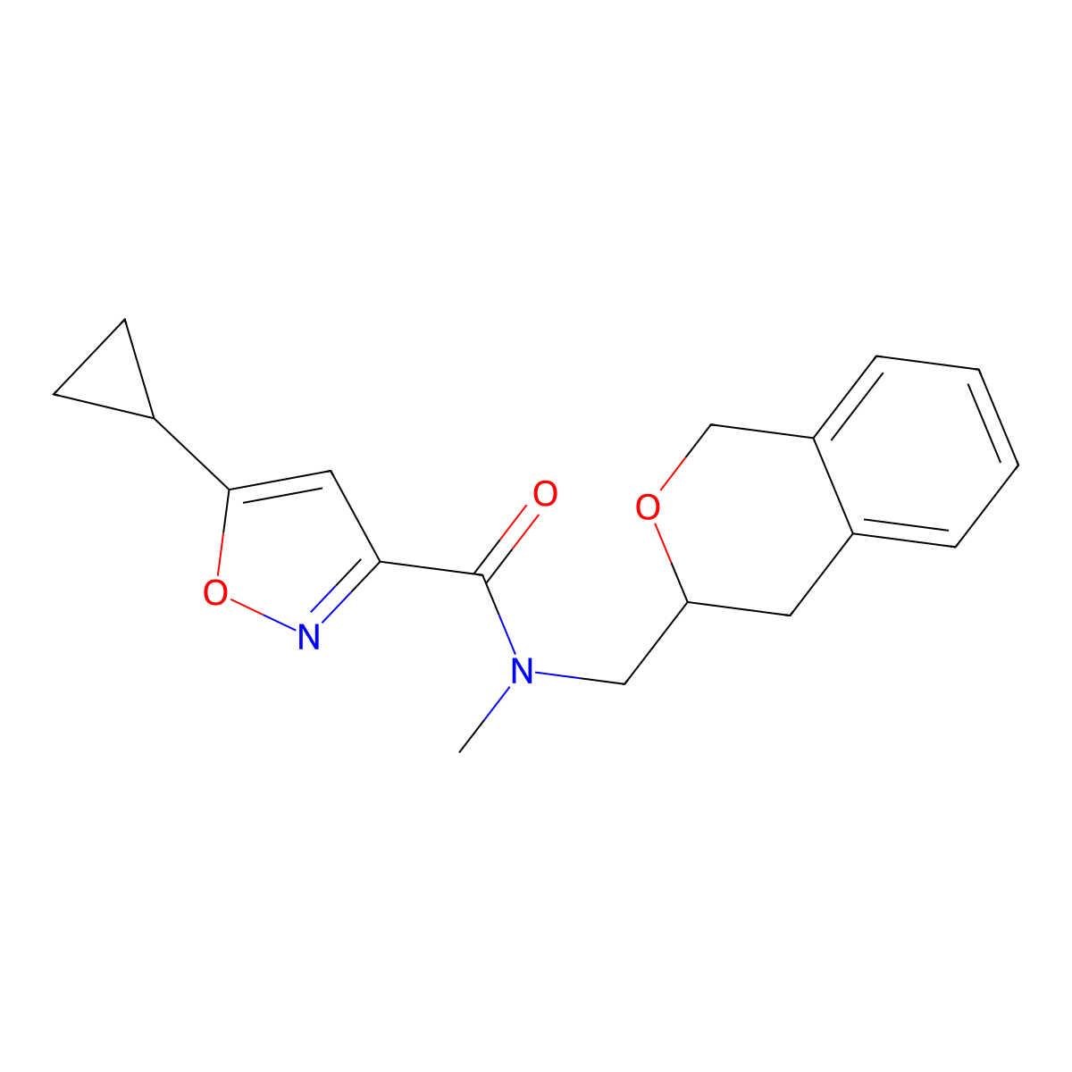 5-cyclopropyl-N-(isochroman-3-ylmethyl)-N-methylisoxazole-3-carboxamide molecular structure, CAS 2034448-42-3