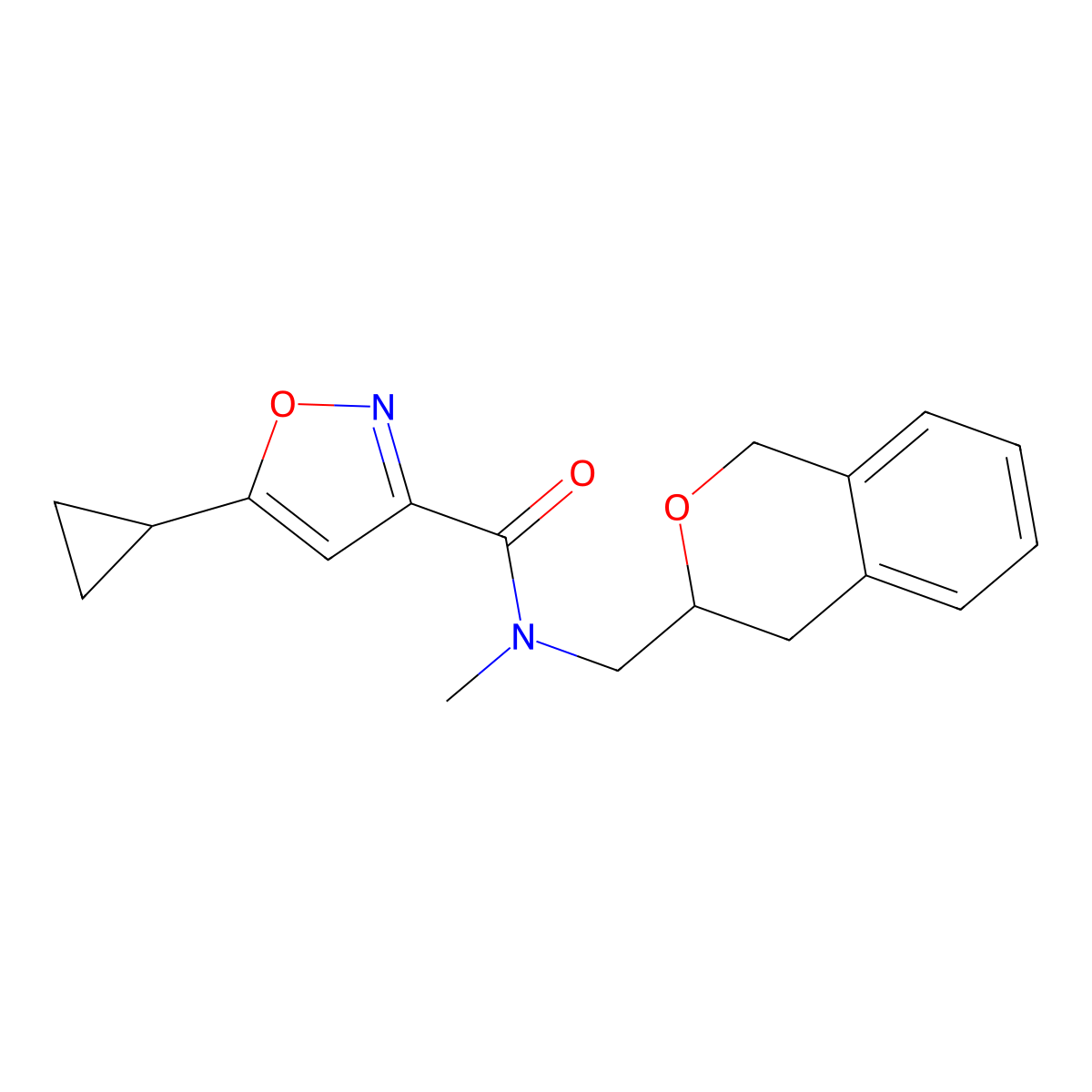 5-cyclopropyl-N-(isochroman-3-ylmethyl)-N-methylisoxazole-3-carboxamide molecular structure, CAS 2034448-42-3