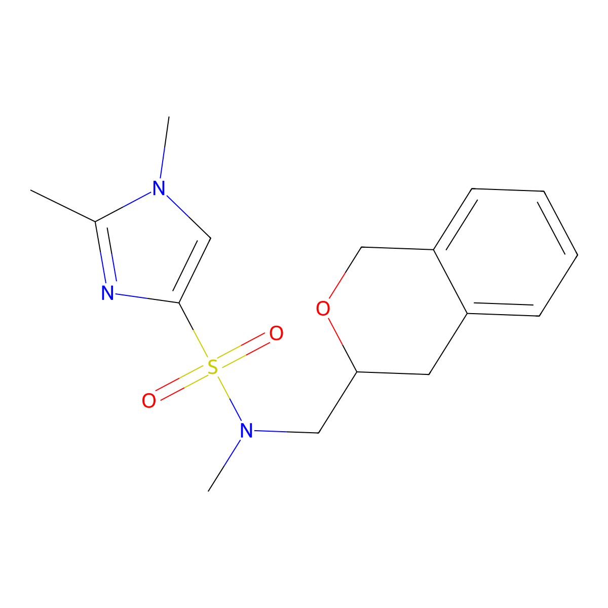 N-(isochroman-3-ylmethyl)-N,1,2-trimethyl-1H-imidazole-4-sulfonamide molecular structure, CAS 2034448-77-4