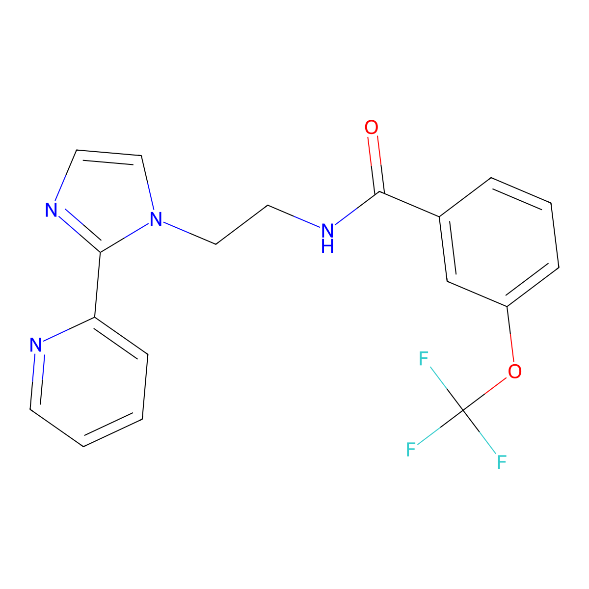 N-{2-[2-(pyridin-2-yl)-1H-imidazol-1-yl]ethyl}-3-(trifluoromethoxy)benzamide molecular structure, CAS 2034448-79-6