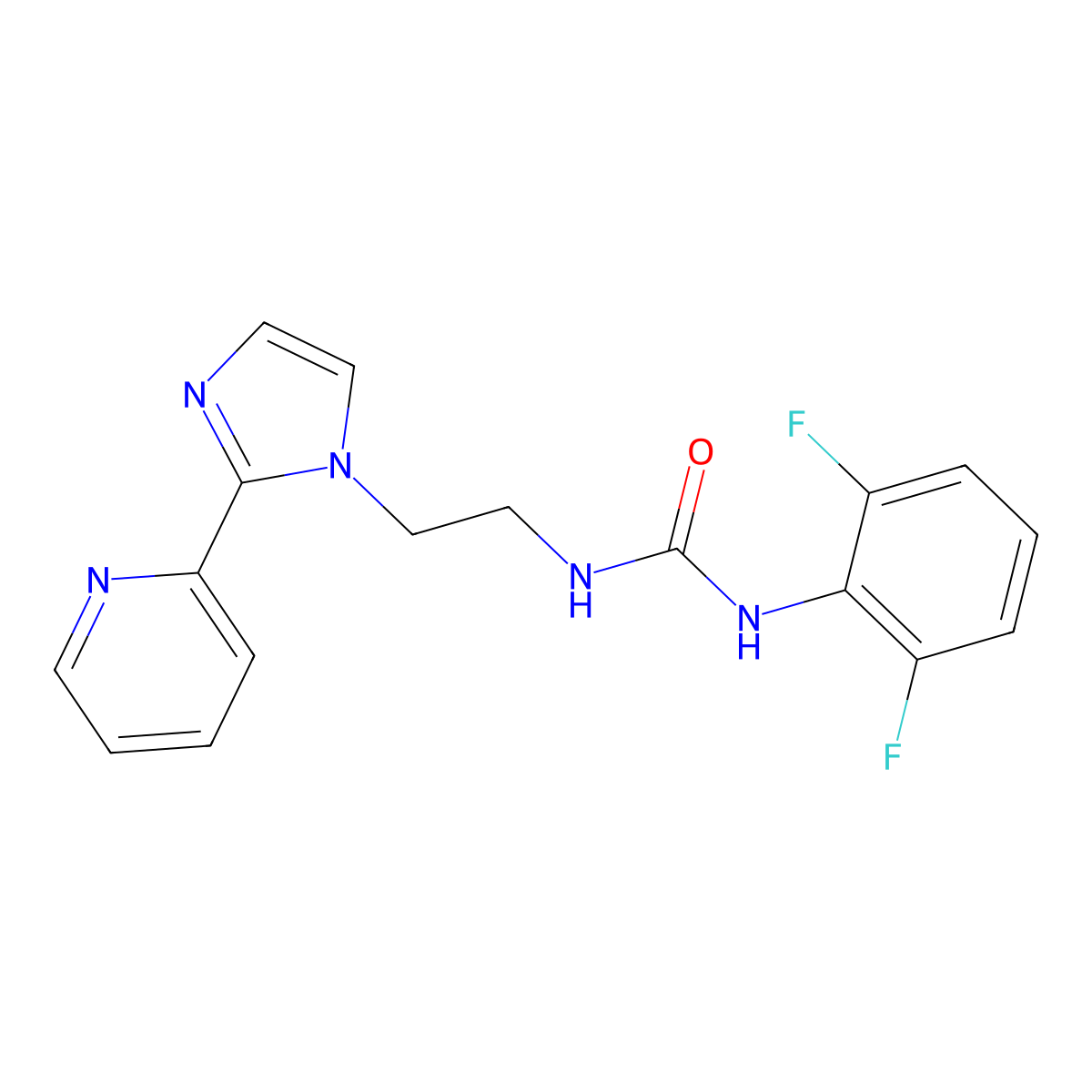 1-(2,6-difluorophenyl)-3-(2-(2-(pyridin-2-yl)-1H-imidazol-1-yl)ethyl)urea molecular structure, CAS 2034448-86-5