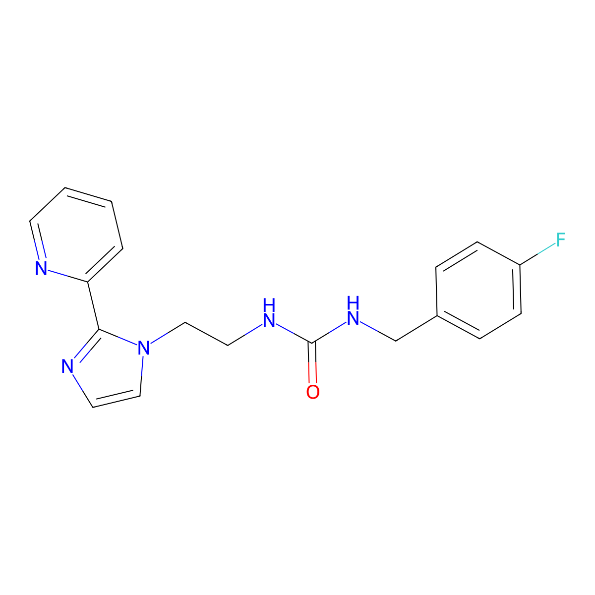 1-(4-fluorobenzyl)-3-(2-(2-(pyridin-2-yl)-1H-imidazol-1-yl)ethyl)urea molecular structure, CAS 2034448-90-1