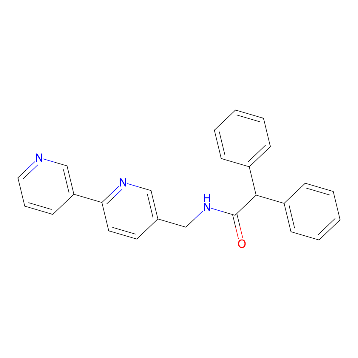 N-([2,3'-bipyridin]-5-ylmethyl)-2,2-diphenylacetamide molecular structure, CAS 2034449-08-4