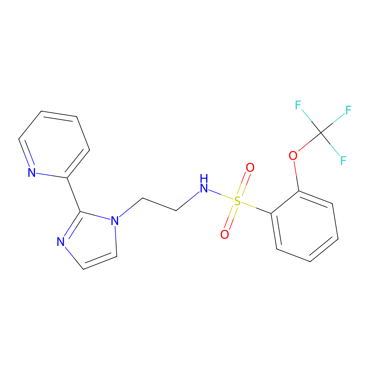 N-(2-(2-(pyridin-2-yl)-1H-imidazol-1-yl)ethyl)-2-(trifluoromethoxy)benzenesulfonamide molecular structure, CAS 2034449-12-0
