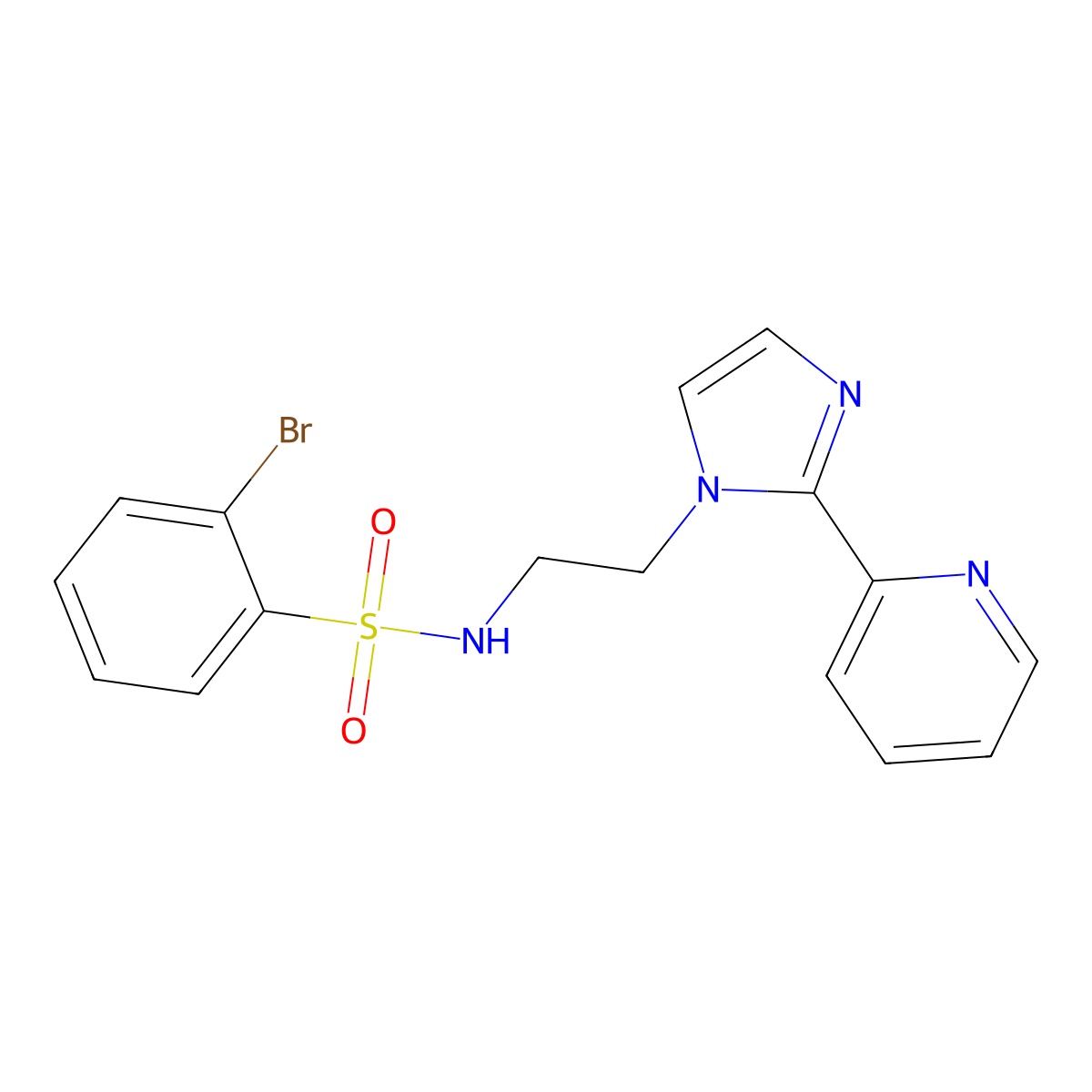 2-bromo-N-(2-(2-(pyridin-2-yl)-1H-imidazol-1-yl)ethyl)benzenesulfonamide molecular structure, CAS 2034449-18-6