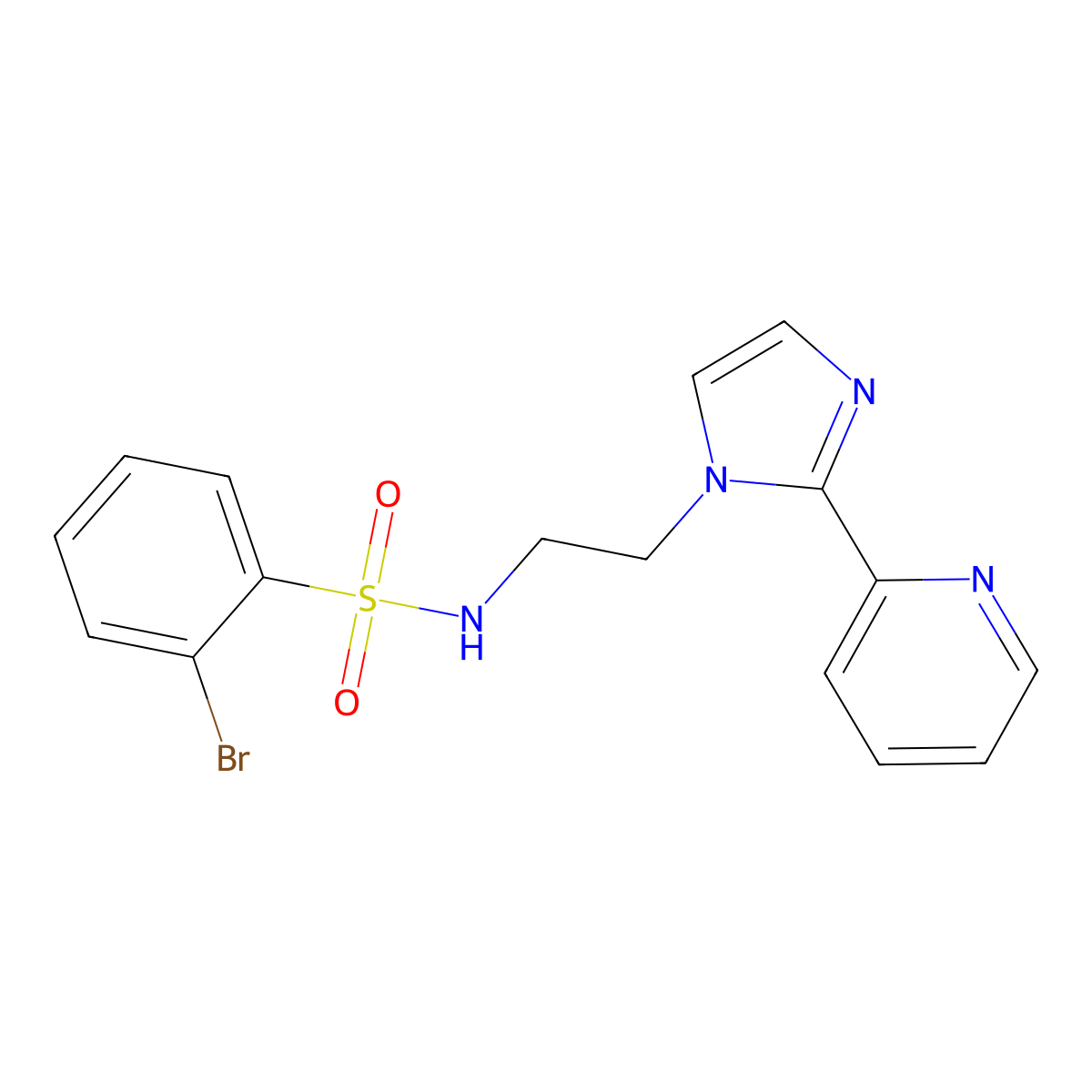 2-bromo-N-(2-(2-(pyridin-2-yl)-1H-imidazol-1-yl)ethyl)benzenesulfonamide molecular structure, CAS 2034449-18-6