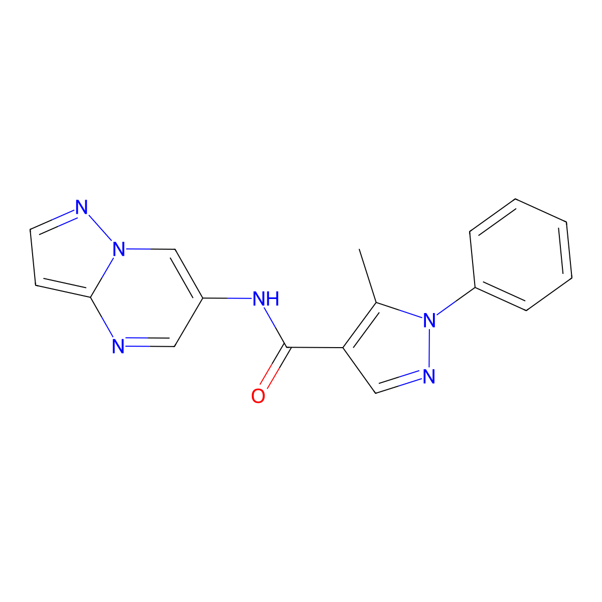 5-methyl-1-phenyl-N-{pyrazolo[1,5-a]pyrimidin-6-yl}-1H-pyrazole-4-carboxamide molecular structure, CAS 2034449-23-3