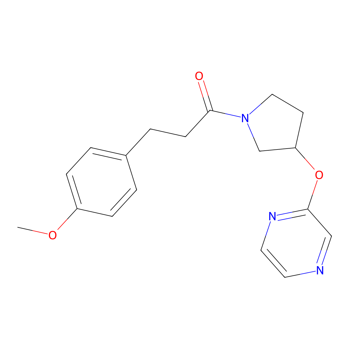 3-(4-Methoxyphenyl)-1-[3-(pyrazin-2-yloxy)pyrrolidin-1-yl]propan-1-one molecular structure, CAS 2034449-24-4