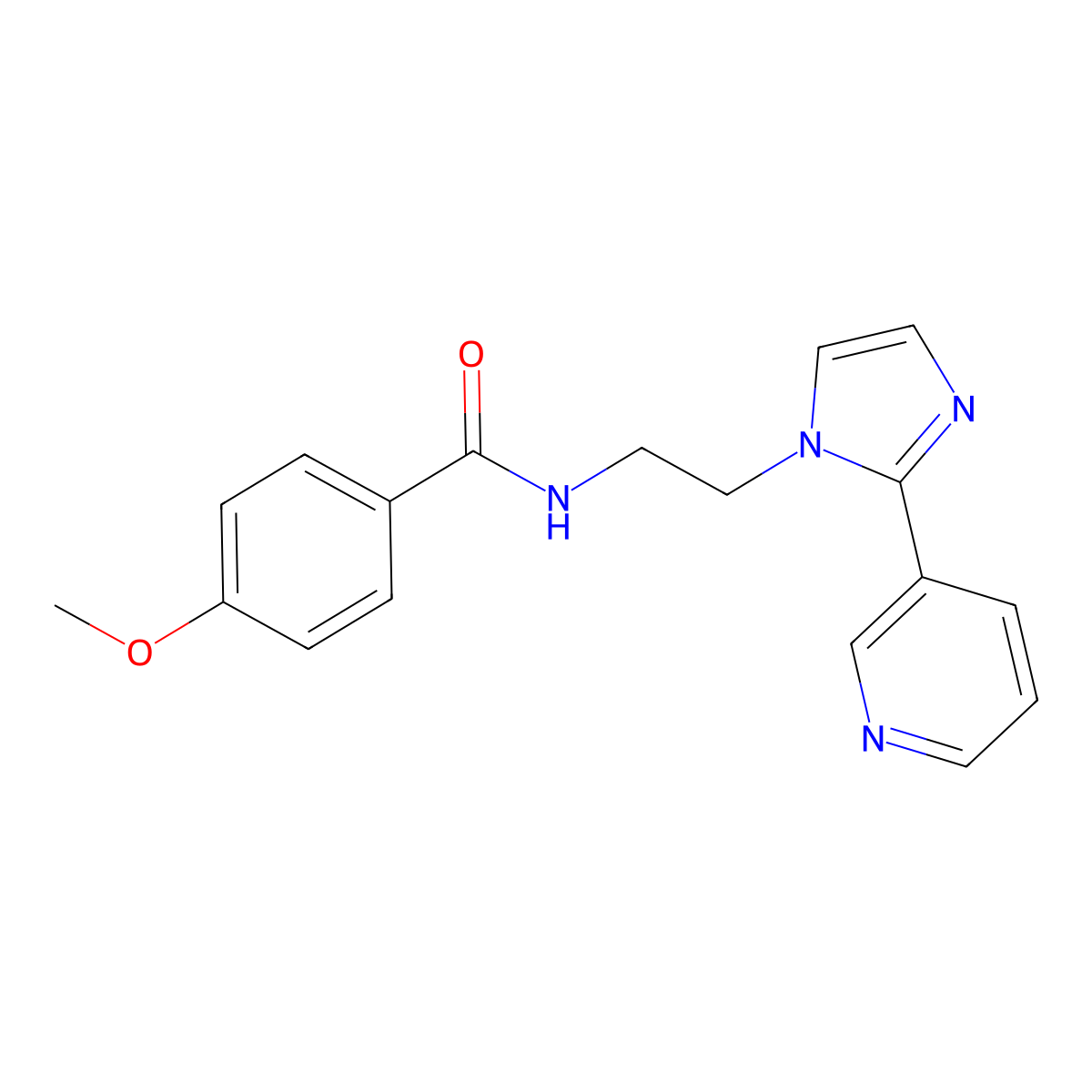 4-methoxy-N-{2-[2-(pyridin-3-yl)-1H-imidazol-1-yl]ethyl}benzamide molecular structure, CAS 2034449-28-8