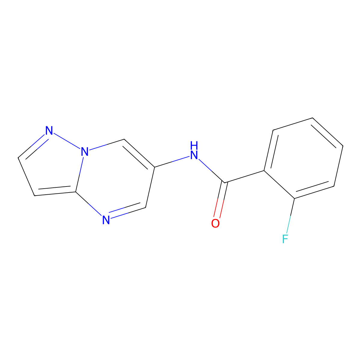 2-fluoro-N-(pyrazolo[1,5-a]pyrimidin-6-yl)benzamide molecular structure, CAS 2034449-34-6
