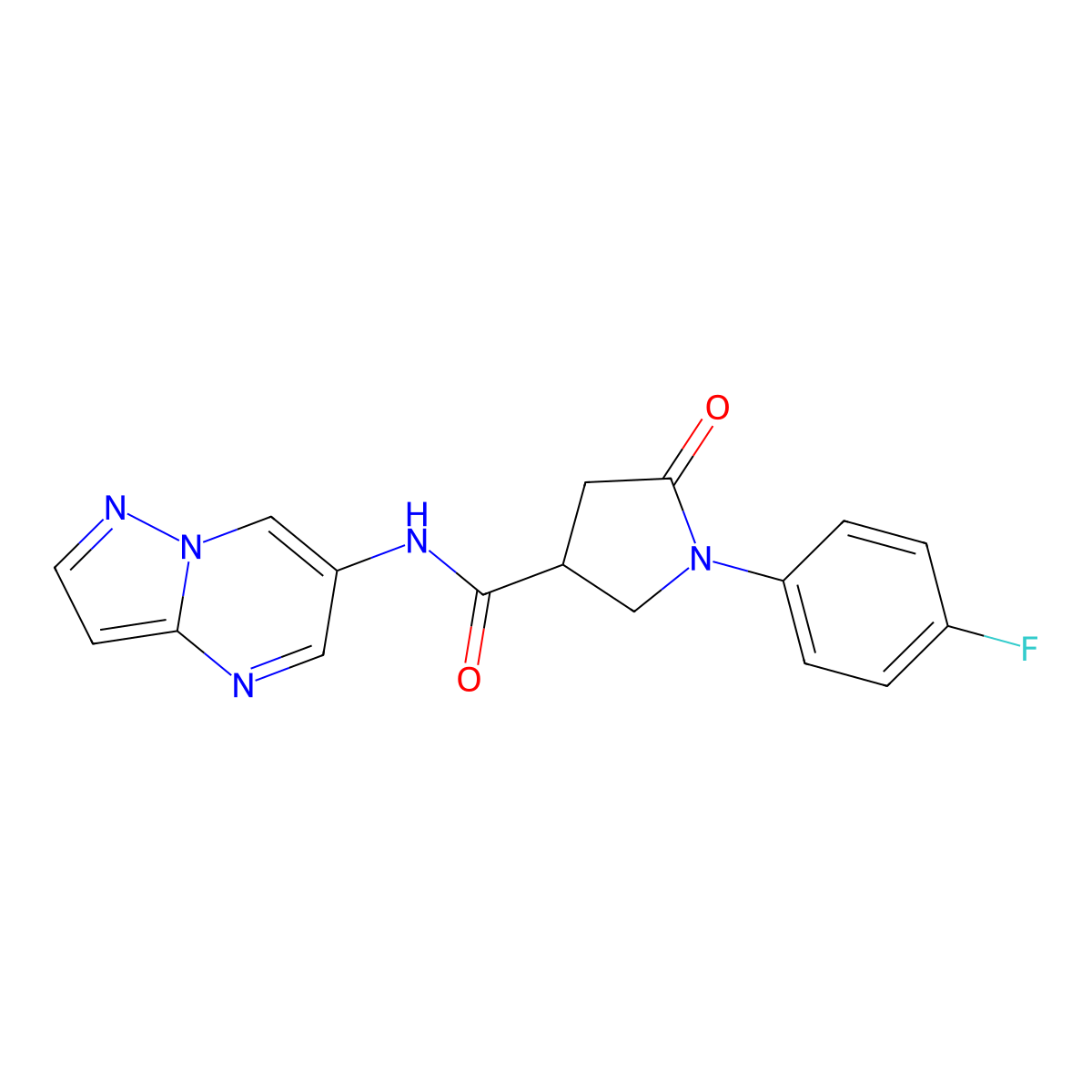 1-(4-fluorophenyl)-5-oxo-N-{pyrazolo[1,5-a]pyrimidin-6-yl}pyrrolidine-3-carboxamide molecular structure, CAS 2034449-41-5