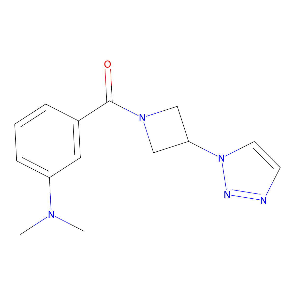 (3-(1H-1,2,3-triazol-1-yl)azetidin-1-yl)(3-(dimethylamino)phenyl)methanone molecular structure, CAS 2034449-46-0