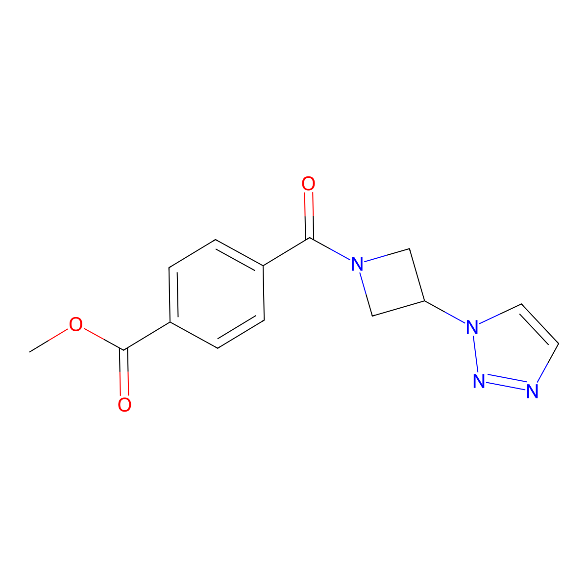 methyl 4-[3-(1H-1,2,3-triazol-1-yl)azetidine-1-carbonyl]benzoate molecular structure, CAS 2034449-57-3