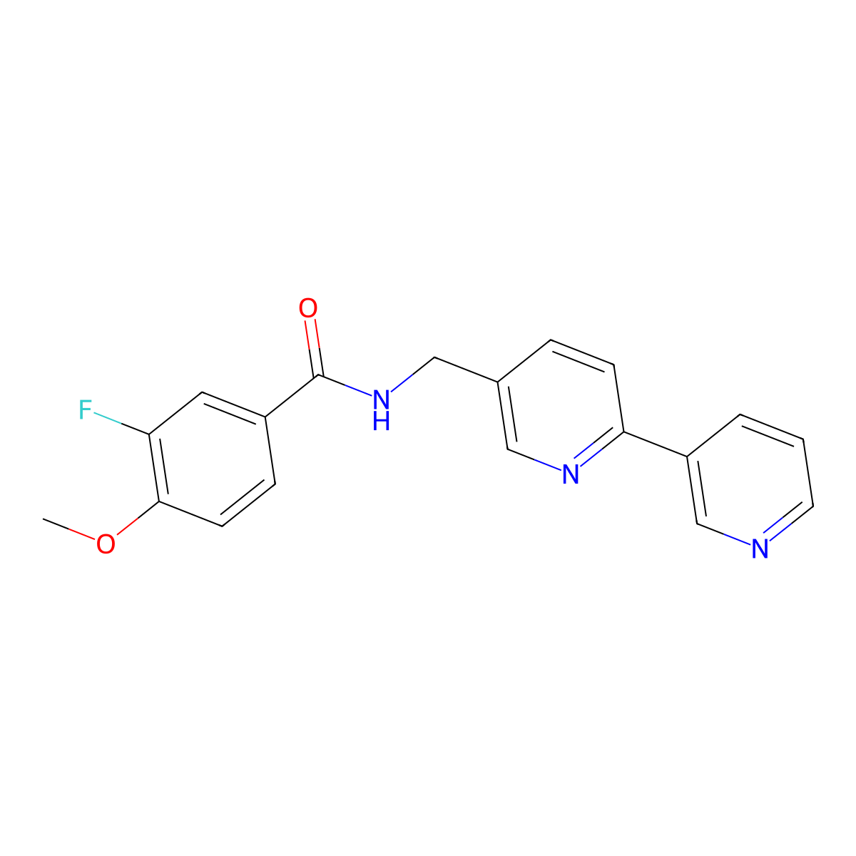N-({[2,3'-bipyridine]-5-yl}methyl)-3-fluoro-4-methoxybenzamide molecular structure, CAS 2034449-63-1