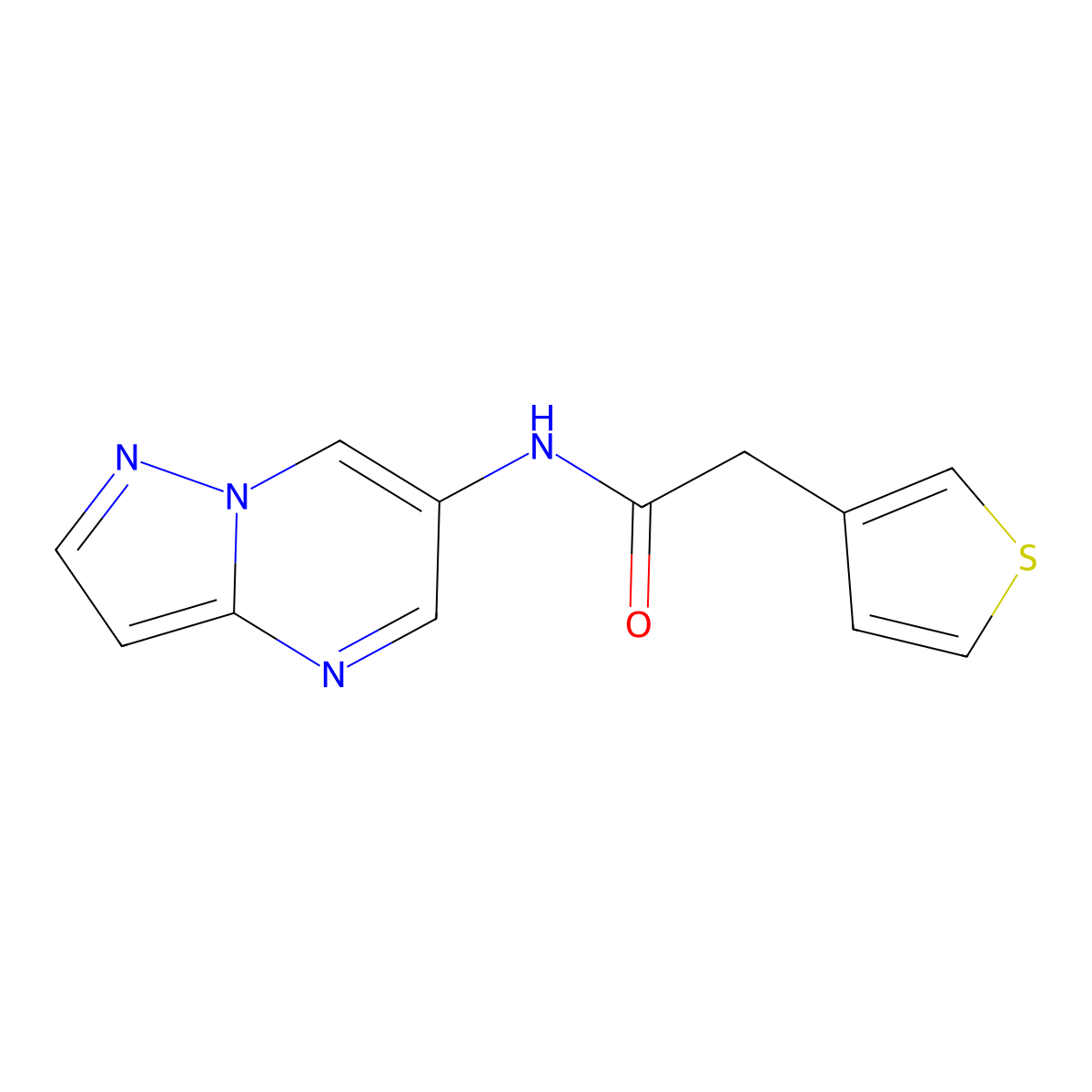 N-(pyrazolo[1,5-a]pyrimidin-6-yl)-2-(thiophen-3-yl)acetamide molecular structure, CAS 2034449-67-5