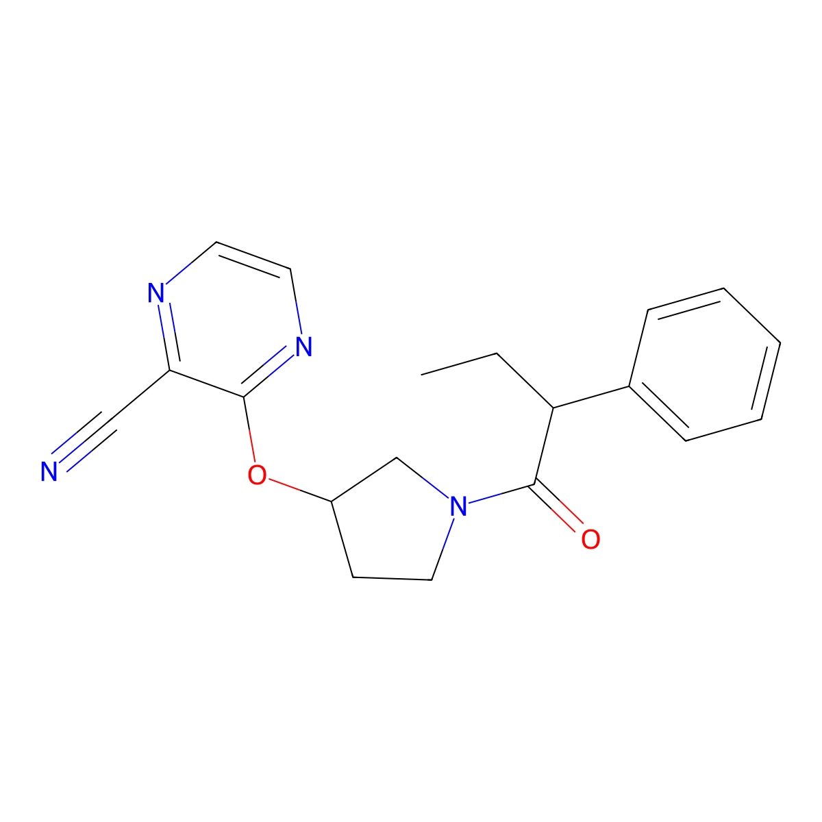 3-{[1-(2-Phenylbutanoyl)pyrrolidin-3-yl]oxy}pyrazine-2-carbonitrile molecular structure, CAS 2034449-68-6