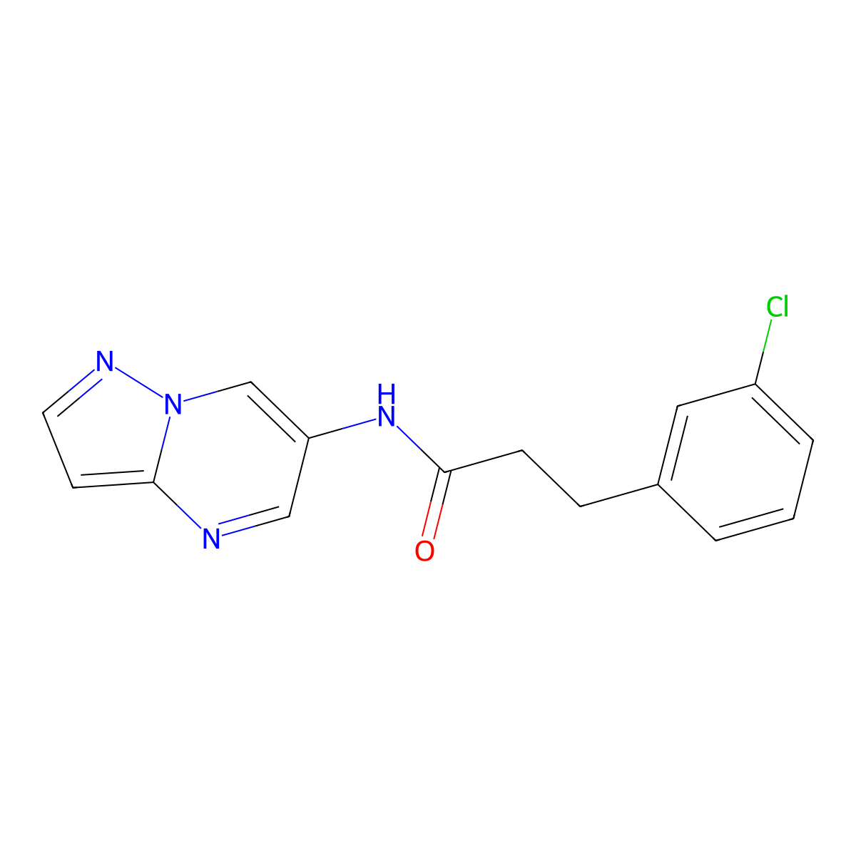3-(3-chlorophenyl)-N-{pyrazolo[1,5-a]pyrimidin-6-yl}propanamide molecular structure, CAS 2034449-72-2