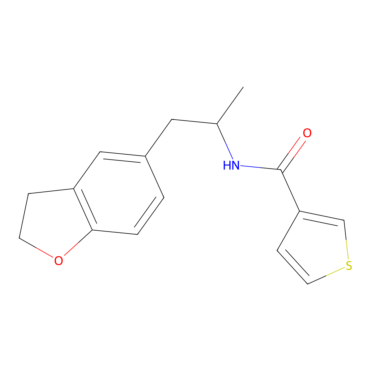 N-(1-(2,3-dihydrobenzofuran-5-yl)propan-2-yl)thiophene-3-carboxamide molecular structure, CAS 2034449-75-5