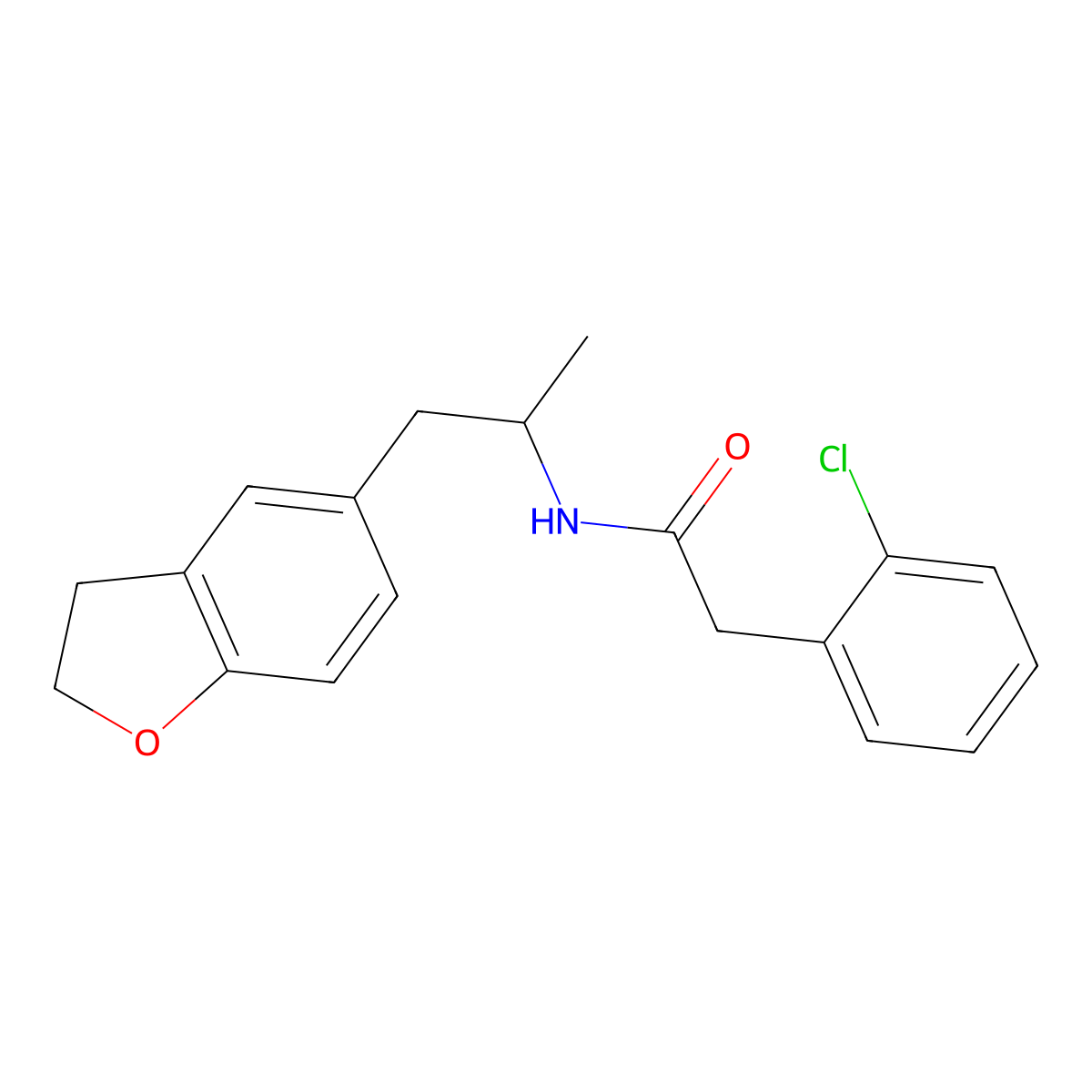 2-(2-chlorophenyl)-N-(1-(2,3-dihydrobenzofuran-5-yl)propan-2-yl)acetamide molecular structure, CAS 2034449-93-7
