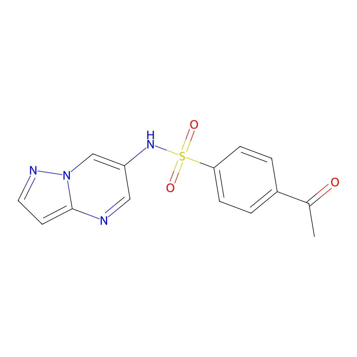4-acetyl-N-(pyrazolo[1,5-a]pyrimidin-6-yl)benzenesulfonamide molecular structure, CAS 2034449-94-8