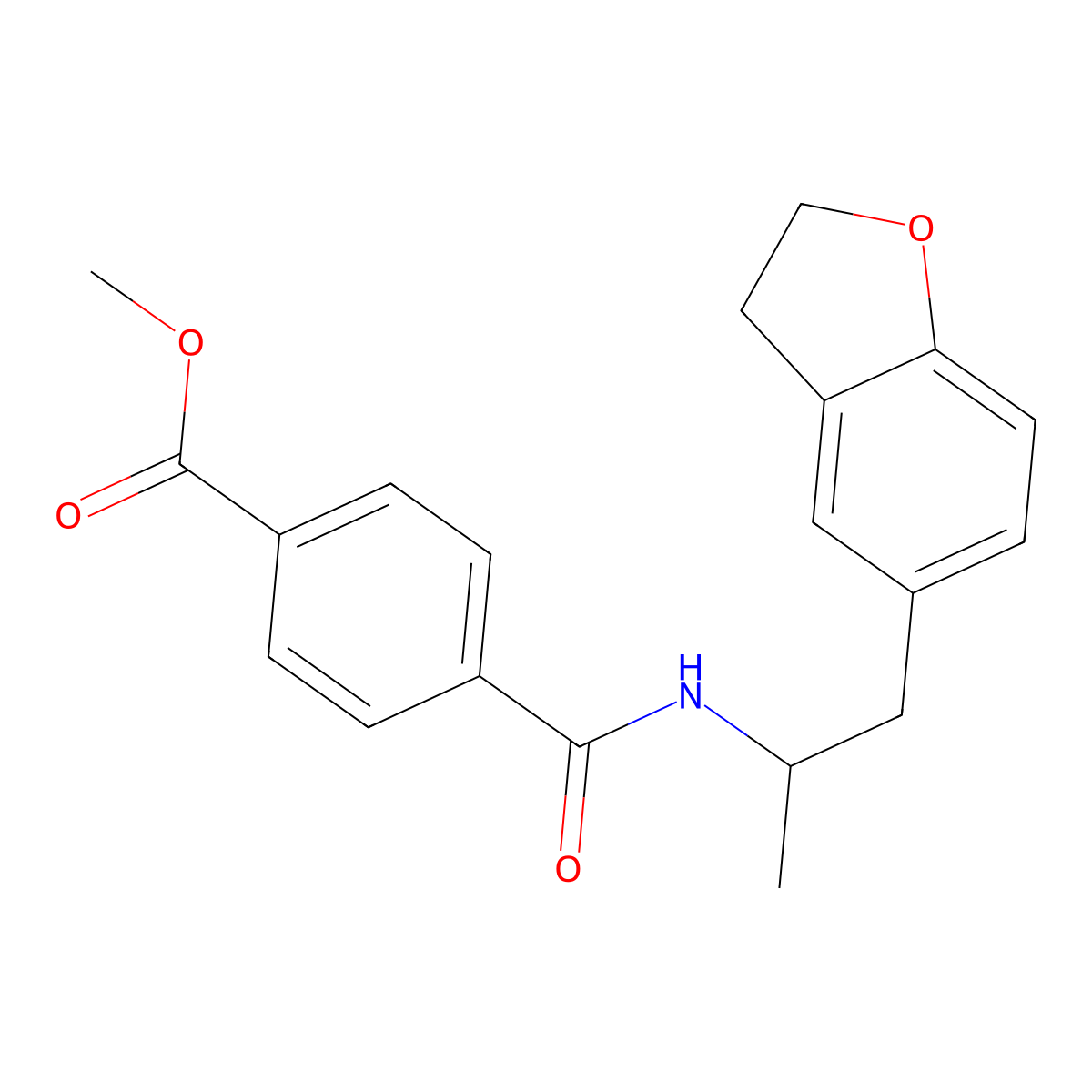 Methyl 4-((1-(2,3-dihydrobenzofuran-5-yl)propan-2-yl)carbamoyl)benzoate molecular structure, CAS 2034449-99-3