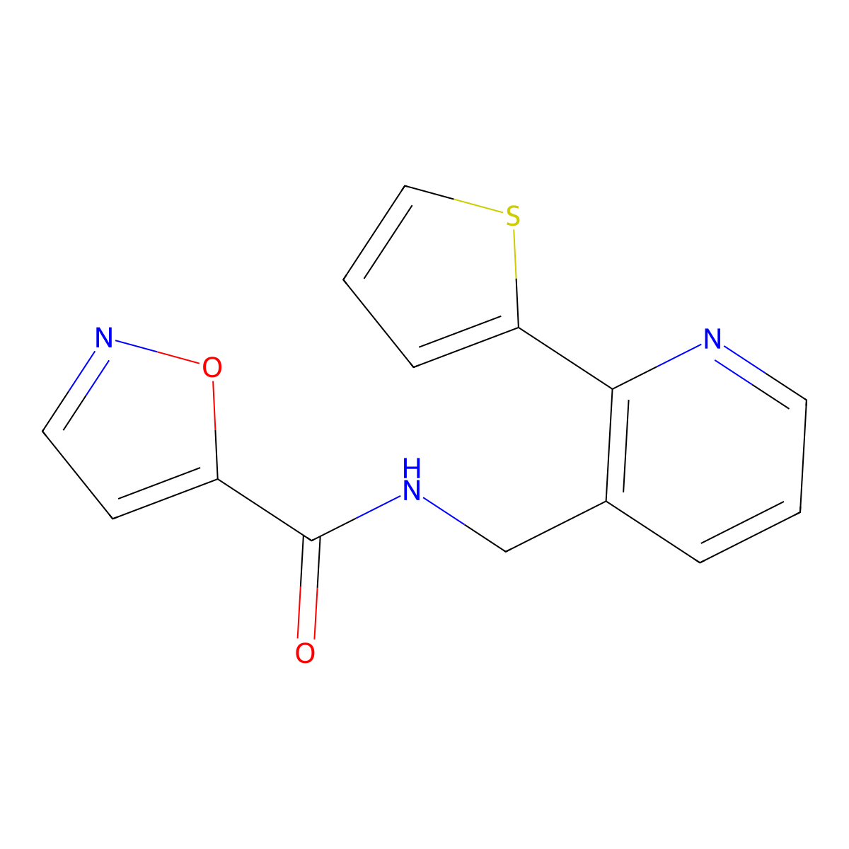 N-((2-(thiophen-2-yl)pyridin-3-yl)methyl)isoxazole-5-carboxamide molecular structure, CAS 2034450-06-9