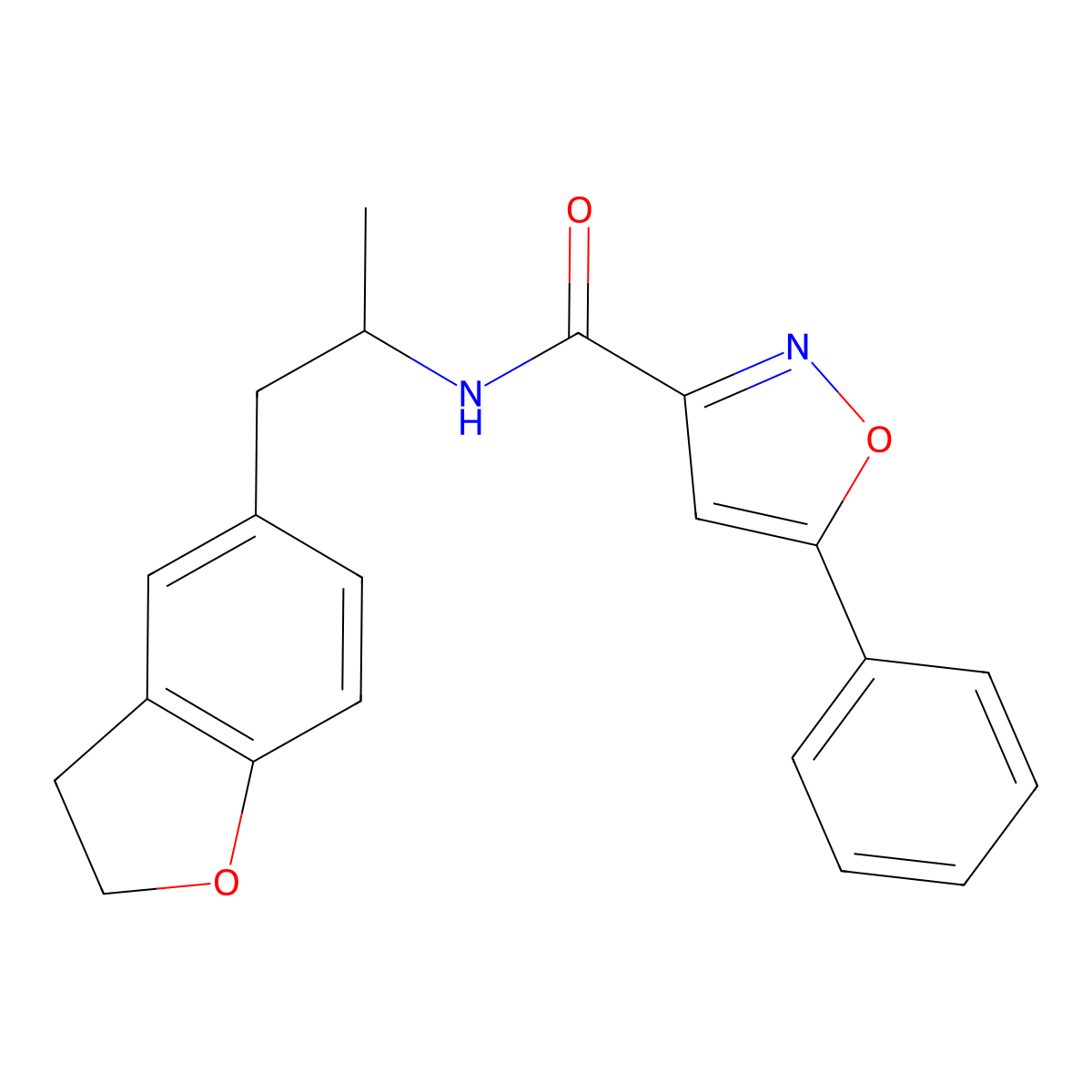 N-(1-(2,3-dihydrobenzofuran-5-yl)propan-2-yl)-5-phenylisoxazole-3-carboxamide molecular structure, CAS 2034450-09-2