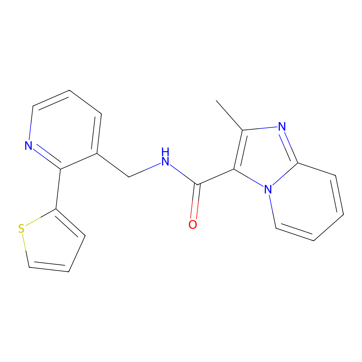2-methyl-N-{[2-(thiophen-2-yl)pyridin-3-yl]methyl}imidazo[1,2-a]pyridine-3-carboxamide molecular structure, CAS 2034450-19-4