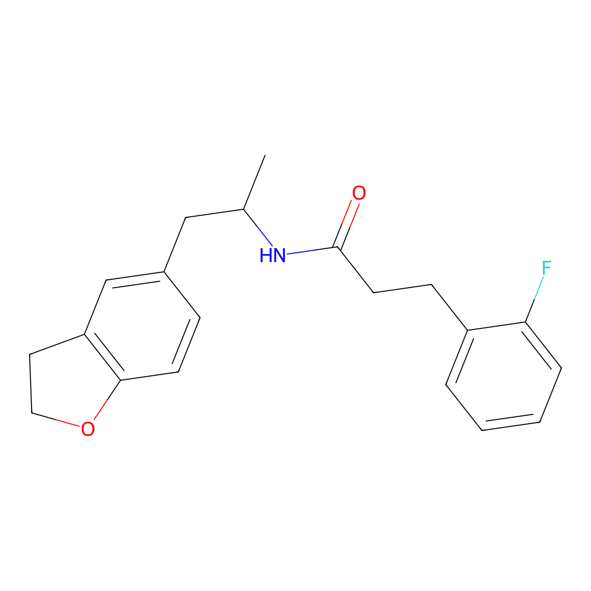 N-(1-(2,3-dihydrobenzofuran-5-yl)propan-2-yl)-3-(2-fluorophenyl)propanamide molecular structure, CAS 2034450-24-1
