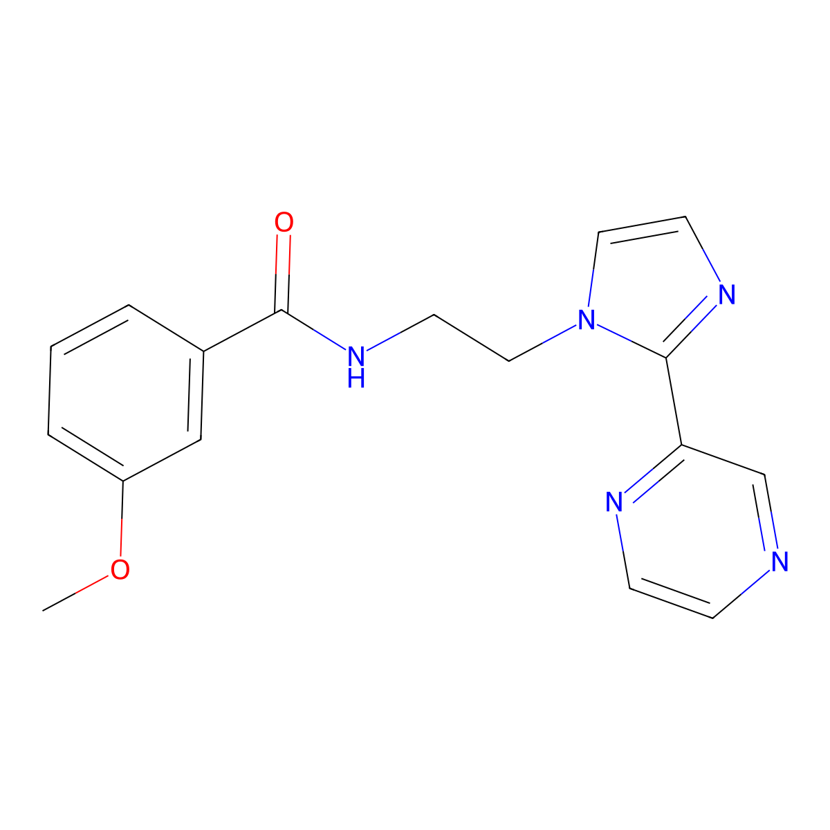 3-methoxy-N-{2-[2-(pyrazin-2-yl)-1H-imidazol-1-yl]ethyl}benzamide molecular structure, CAS 2034450-31-0