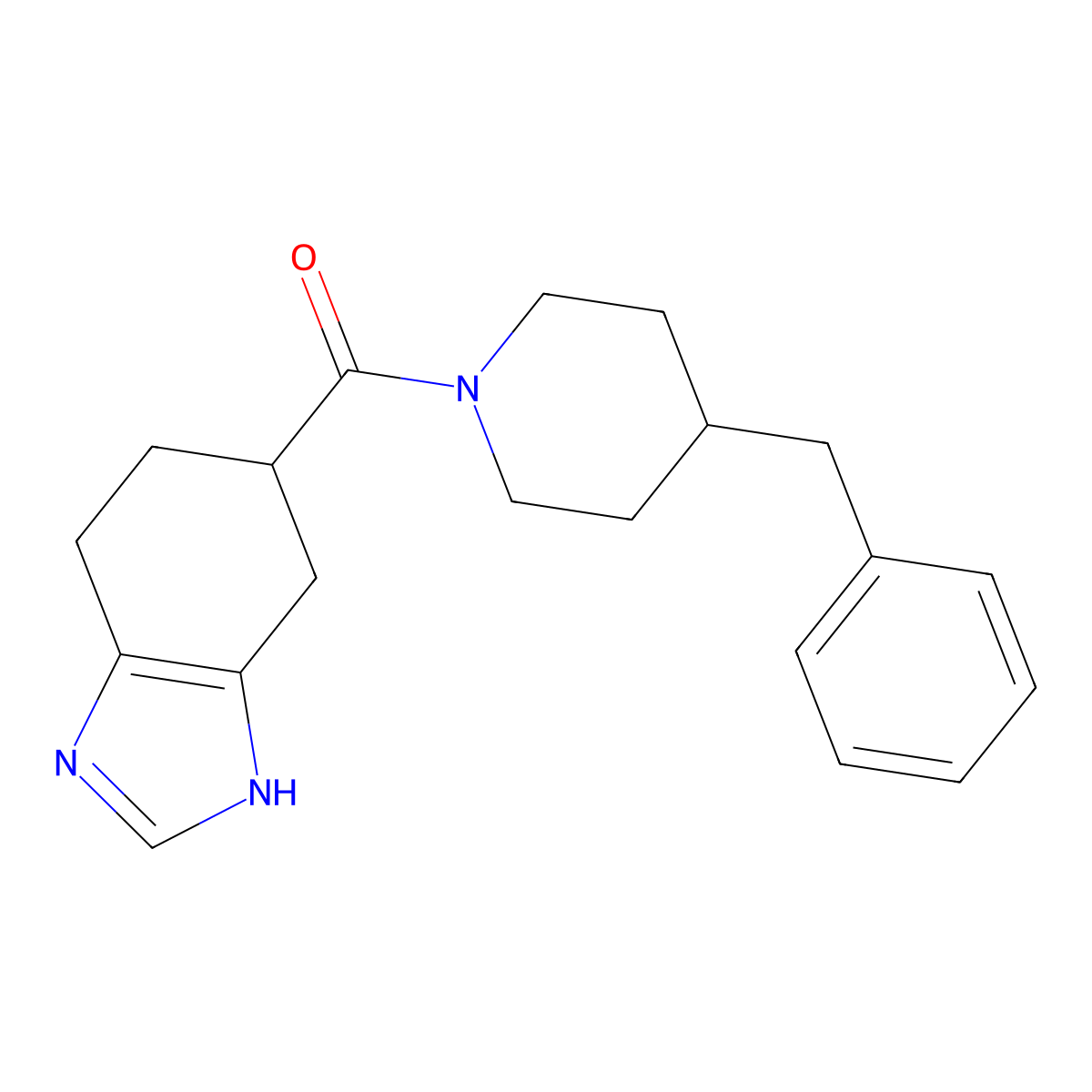 (4-benzylpiperidin-1-yl)(4,5,6,7-tetrahydro-1H-benzo[d]imidazol-5-yl)methanone molecular structure, CAS 2034450-62-7