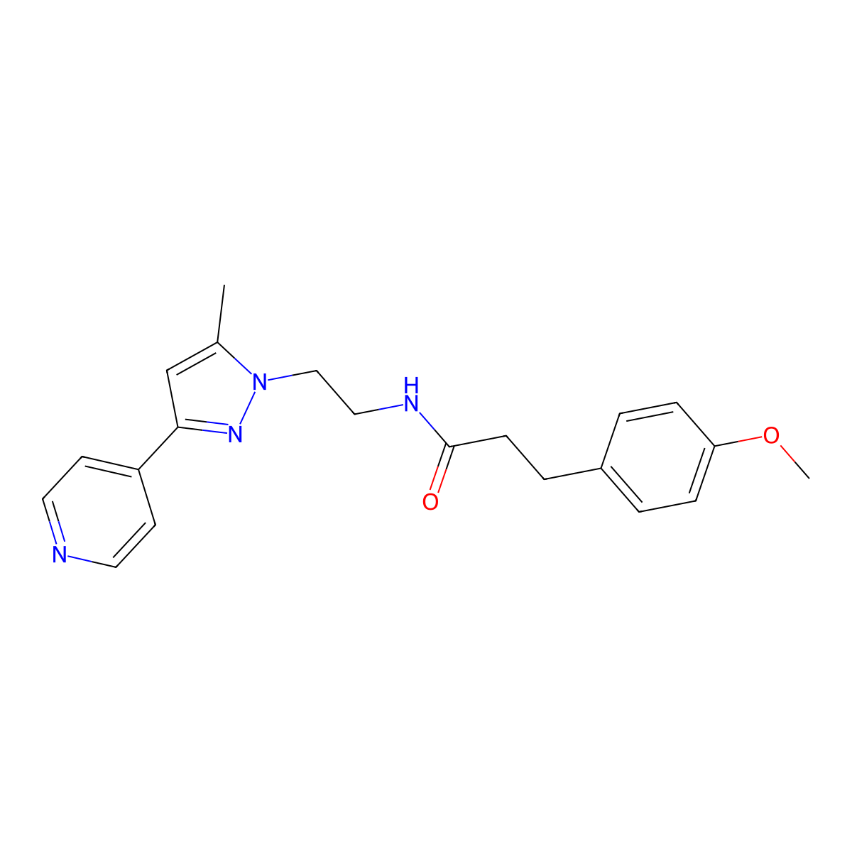 3-(4-methoxyphenyl)-N-{2-[5-methyl-3-(pyridin-4-yl)-1H-pyrazol-1-yl]ethyl}propanamide molecular structure, CAS 2034450-63-8