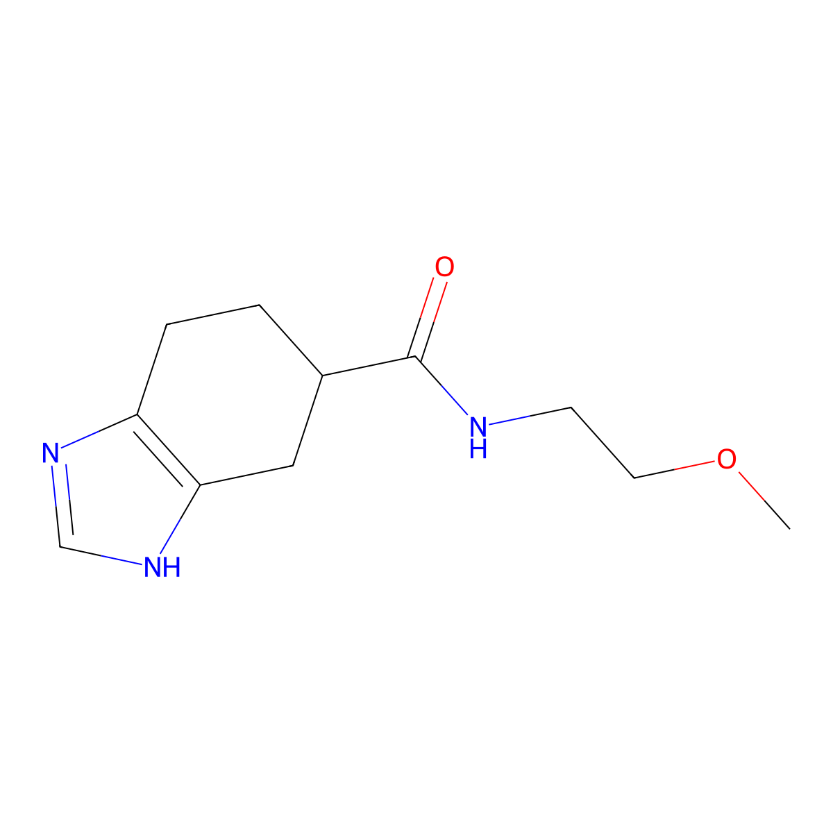 N-(2-methoxyethyl)-4,5,6,7-tetrahydro-1H-benzo[d]imidazole-5-carboxamide molecular structure, CAS 2034450-66-1