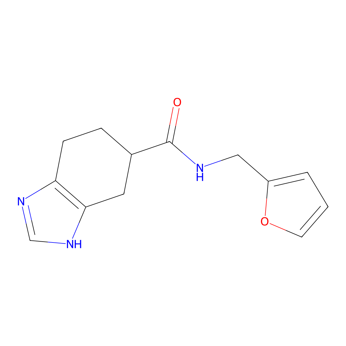 N-(furan-2-ylmethyl)-4,5,6,7-tetrahydro-1H-benzo[d]imidazole-5-carboxamide molecular structure, CAS 2034450-77-4