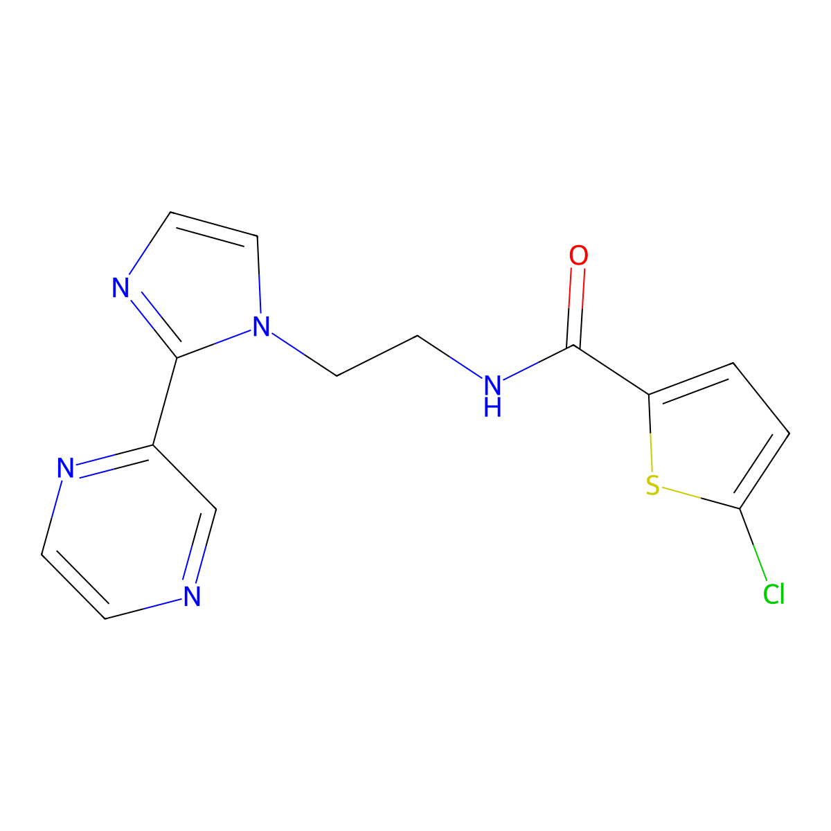 5-chloro-N-{2-[2-(pyrazin-2-yl)-1H-imidazol-1-yl]ethyl}thiophene-2-carboxamide molecular structure, CAS 2034450-82-1