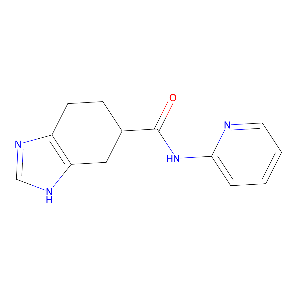 N-(pyridin-2-yl)-4,5,6,7-tetrahydro-1H-benzo[d]imidazole-5-carboxamide molecular structure, CAS 2034450-86-5