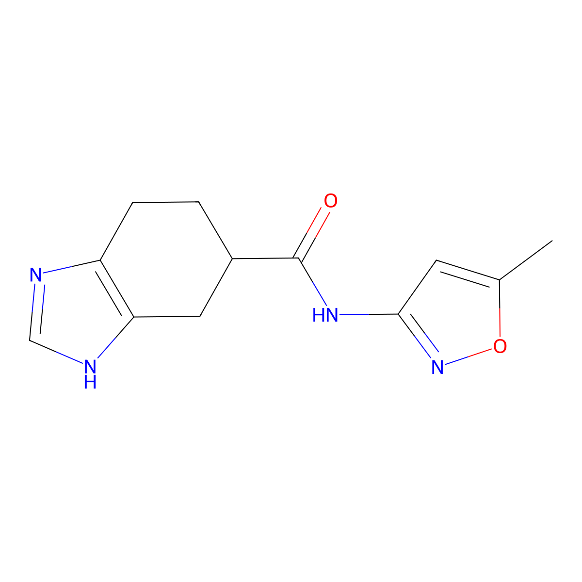 N-(5-methylisoxazol-3-yl)-4,5,6,7-tetrahydro-1H-benzo[d]imidazole-5-carboxamide molecular structure, CAS 2034450-93-4
