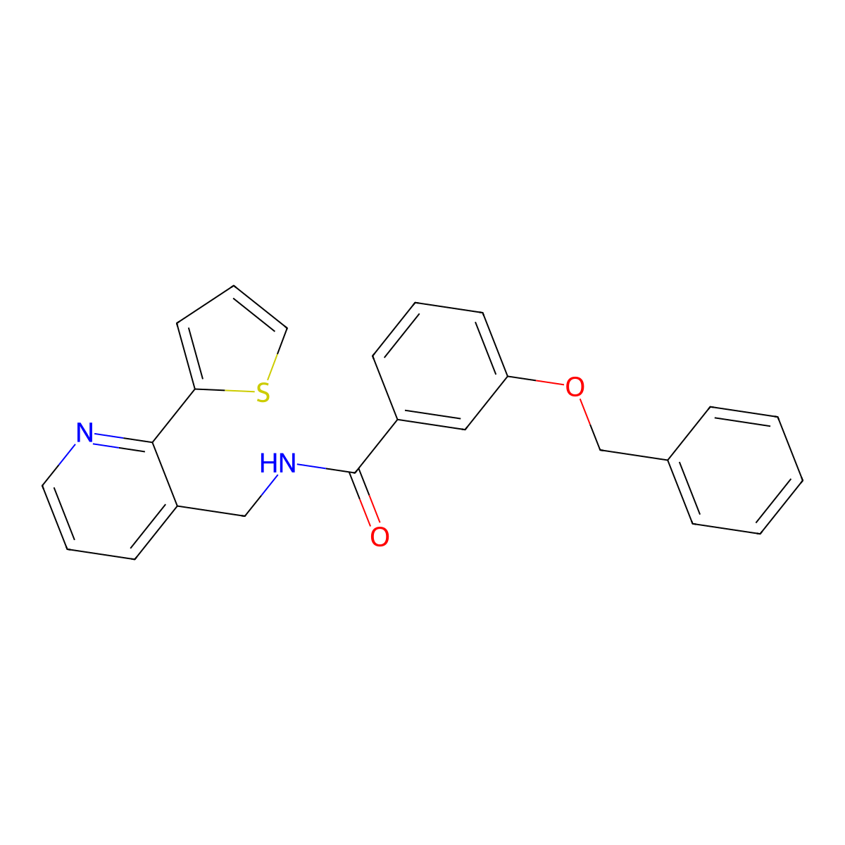 3-(benzyloxy)-N-((2-(thiophen-2-yl)pyridin-3-yl)methyl)benzamide molecular structure, CAS 2034450-94-5