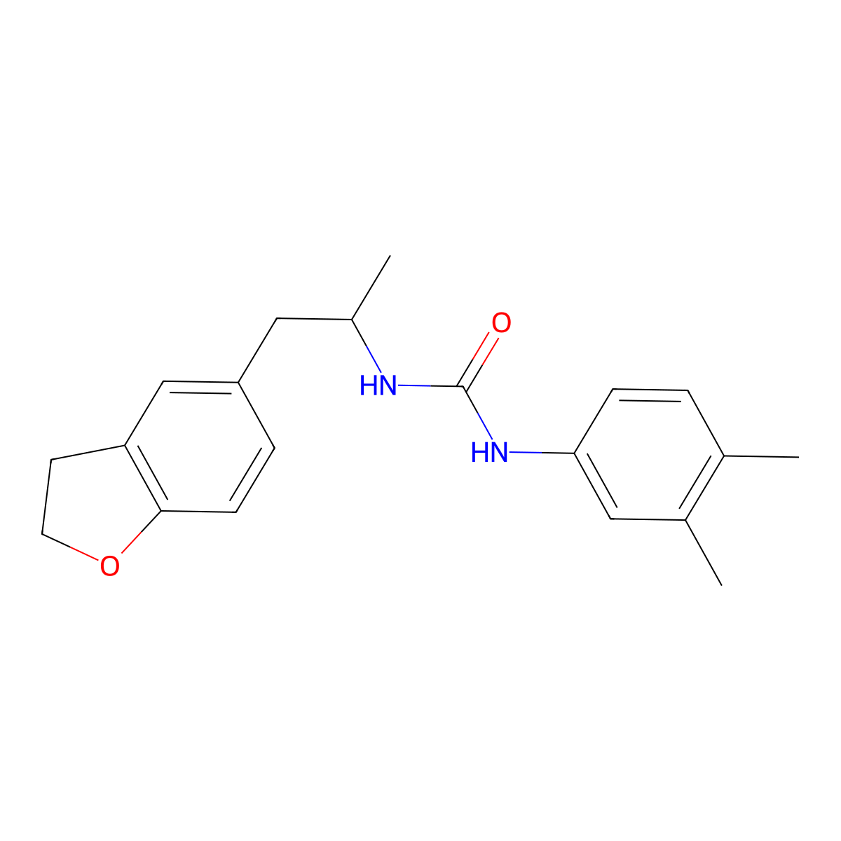 1-(1-(2,3-Dihydrobenzofuran-5-yl)propan-2-yl)-3-(3,4-dimethylphenyl)urea molecular structure, CAS 2034451-00-6