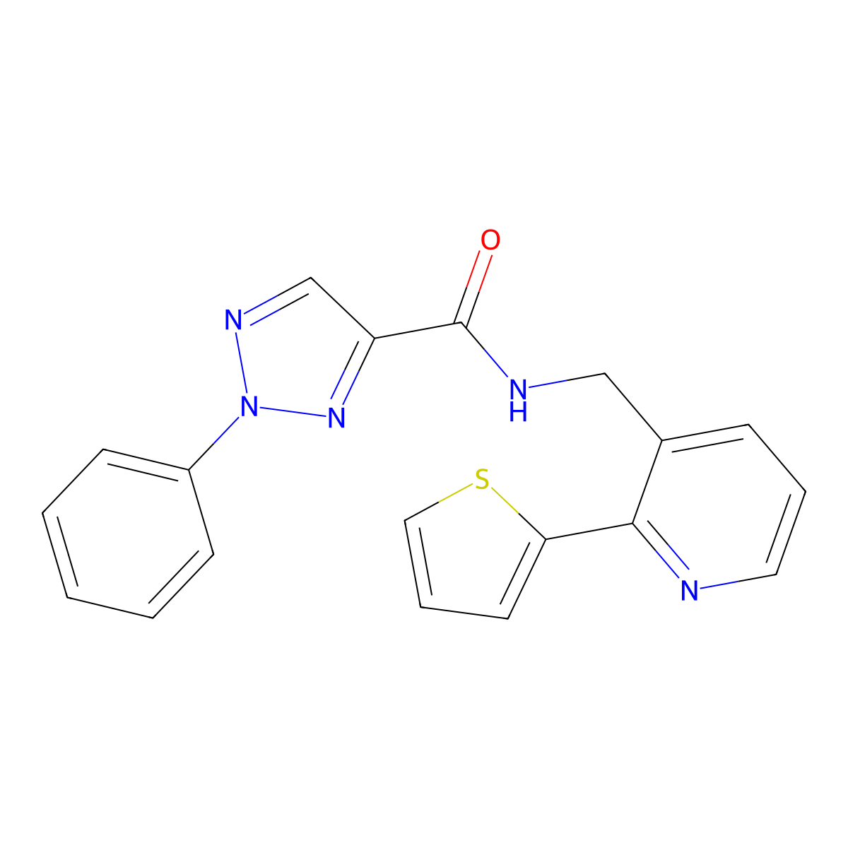 2-phenyl-N-((2-(thiophen-2-yl)pyridin-3-yl)methyl)-2H-1,2,3-triazole-4-carboxamide molecular structure, CAS 2034451-02-8